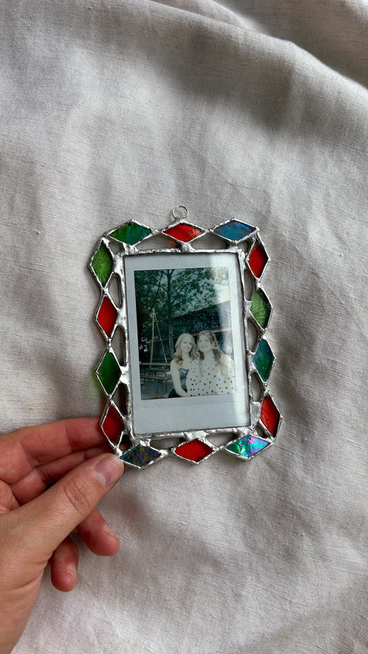 Harlequin Polaroid Frame Green and Orange