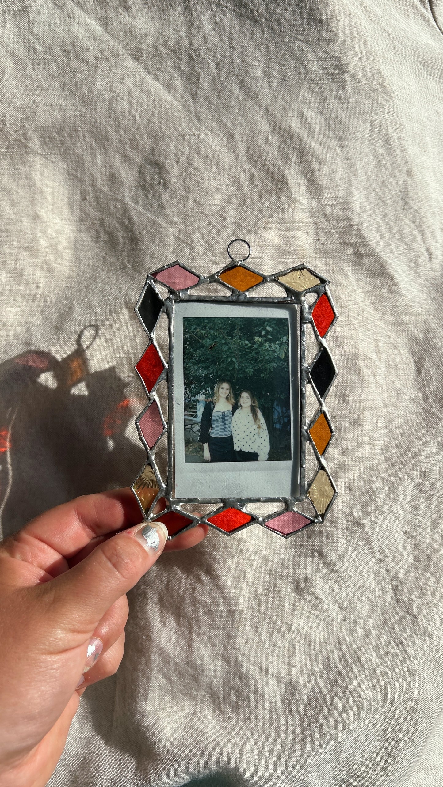 Harlequin Polaroid Frame Pink Orange Yellow