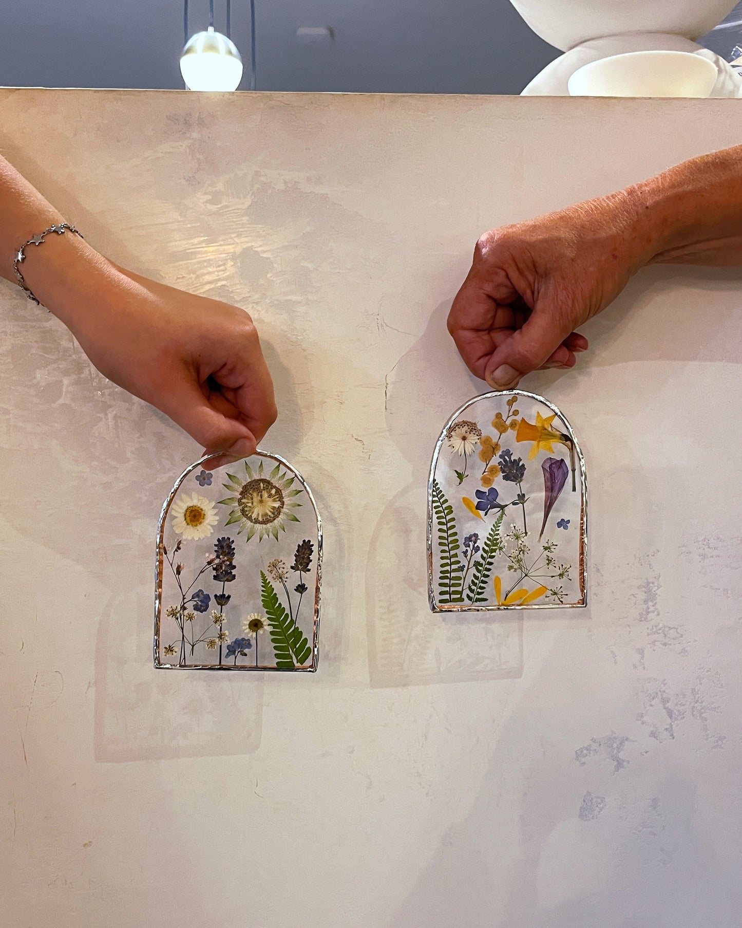 October Flower Framing Stained Glass Workshop at Rebecca Furze Shop - Totnes