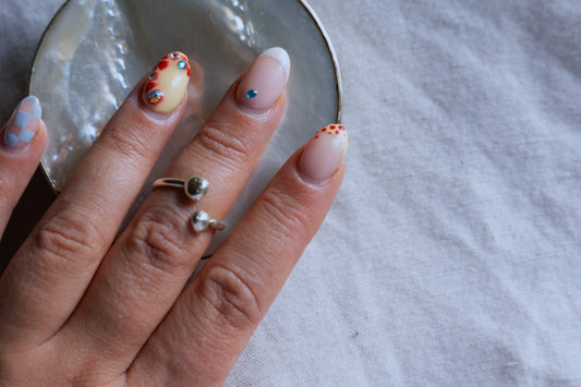 Adjustable Size J 1/2 Sterling Silver Ball Ring