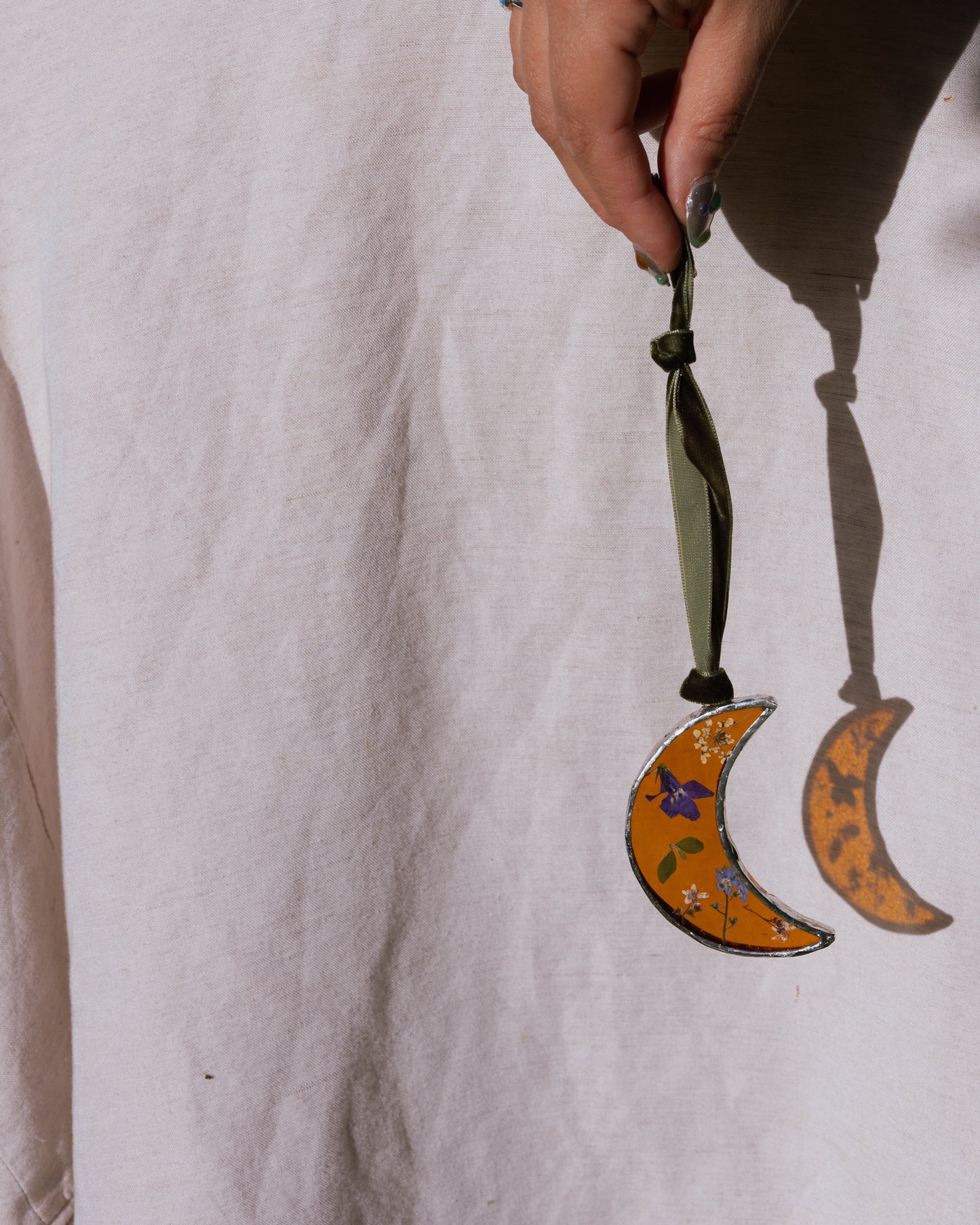 Pressed Flower Moon Glass Frame