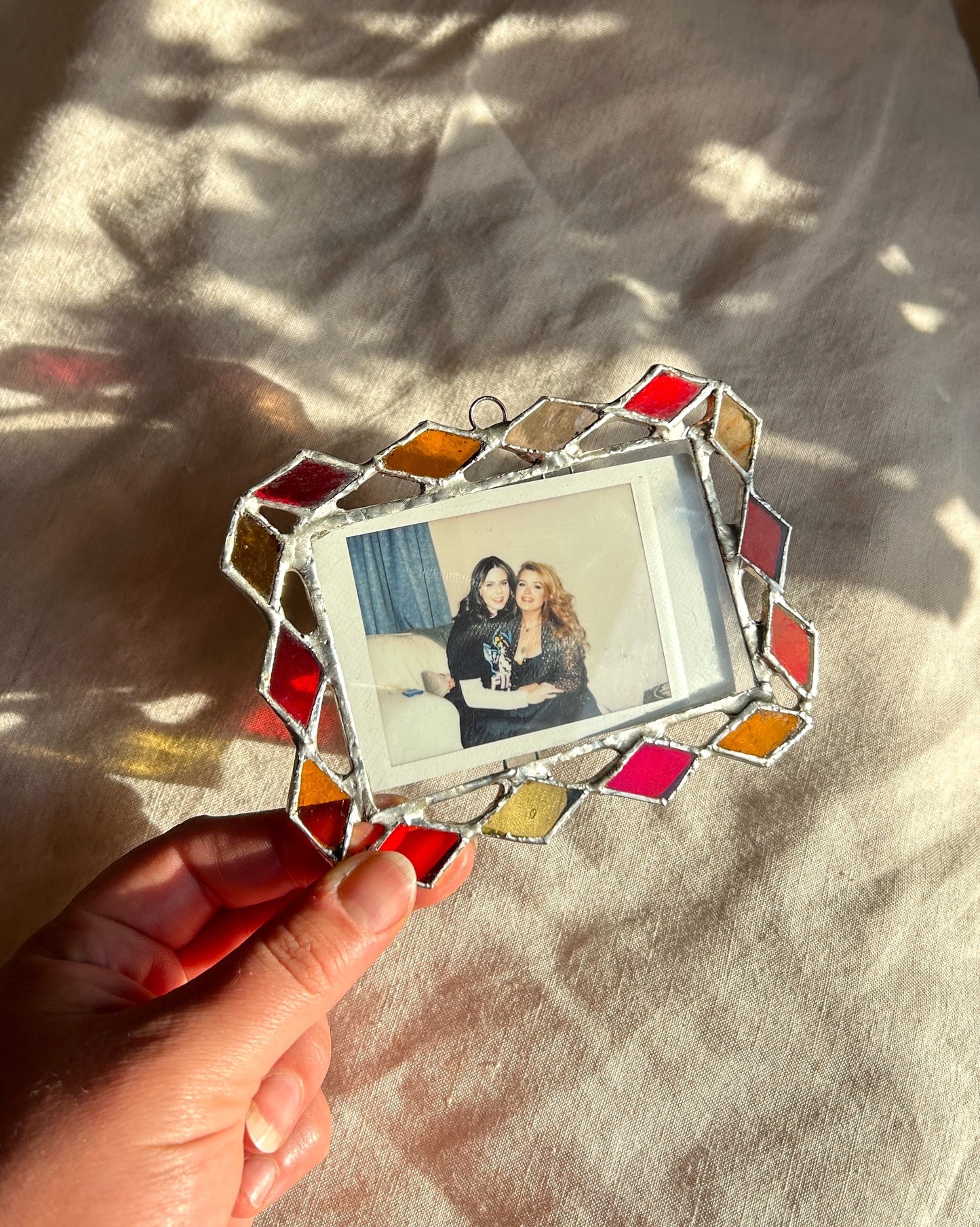 Harlequin Polaroid Frame Amber Orange Yellow Red
