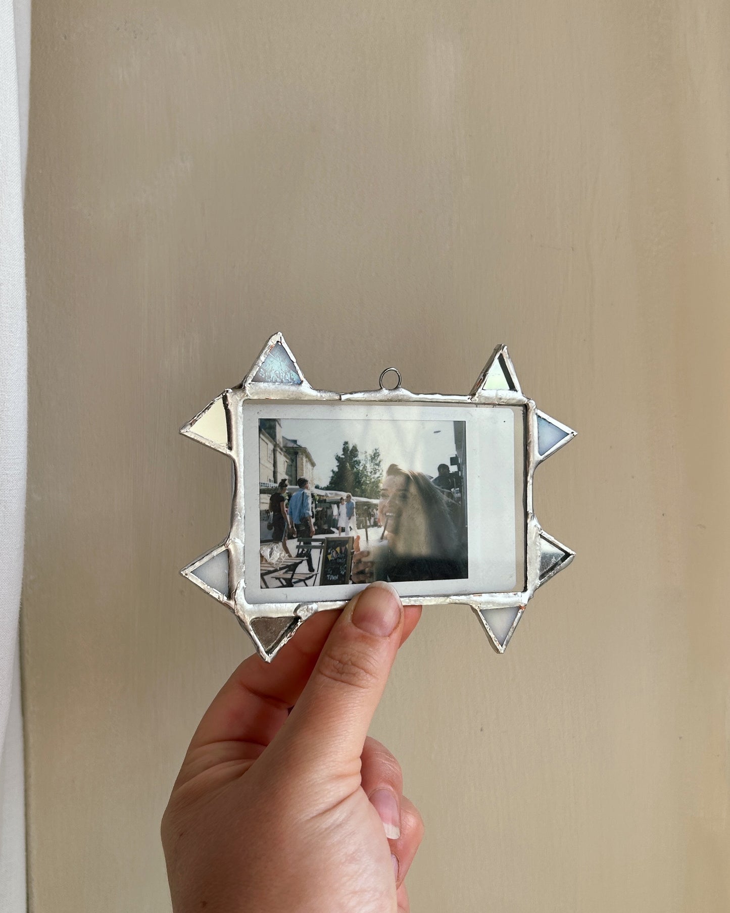 Pointed Polaroid Frame White and Mirror