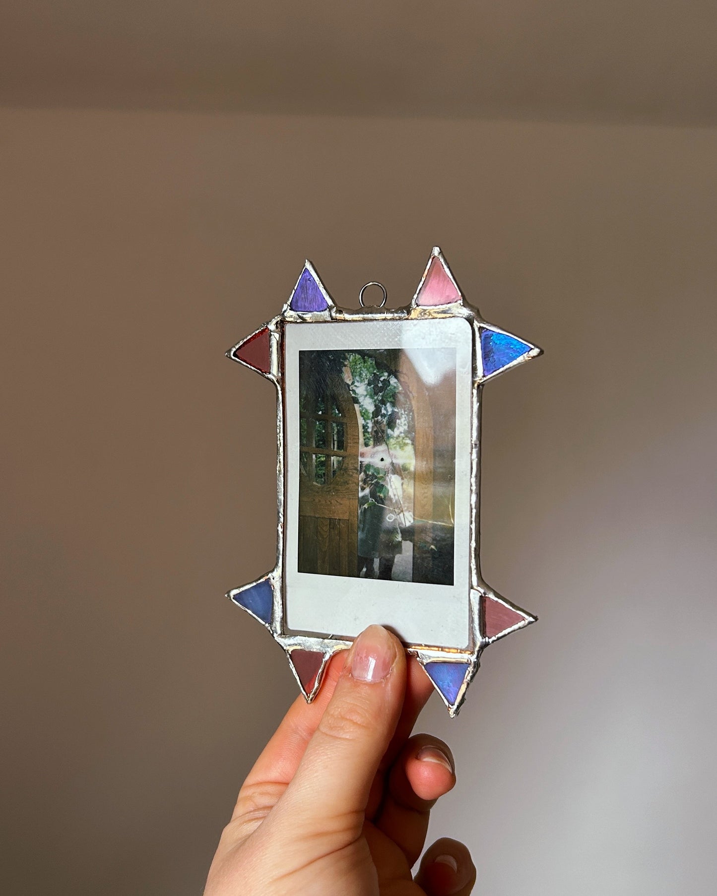 Pointed Polaroid Frame Pink, Blue