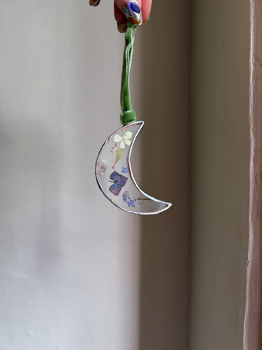 Pressed Flower Moon Glass Frame