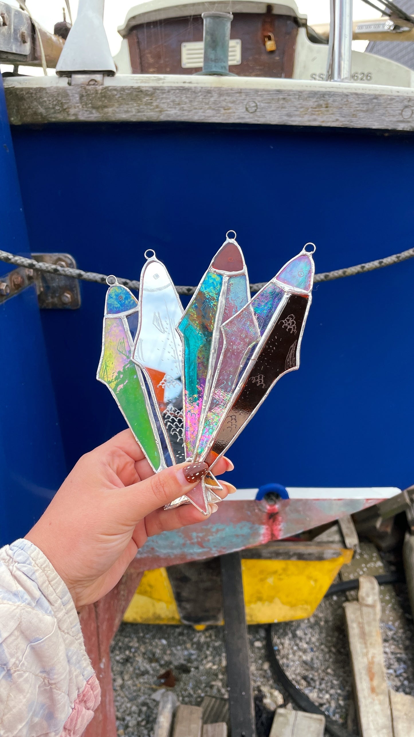 Stained Glass Iridescent Fish