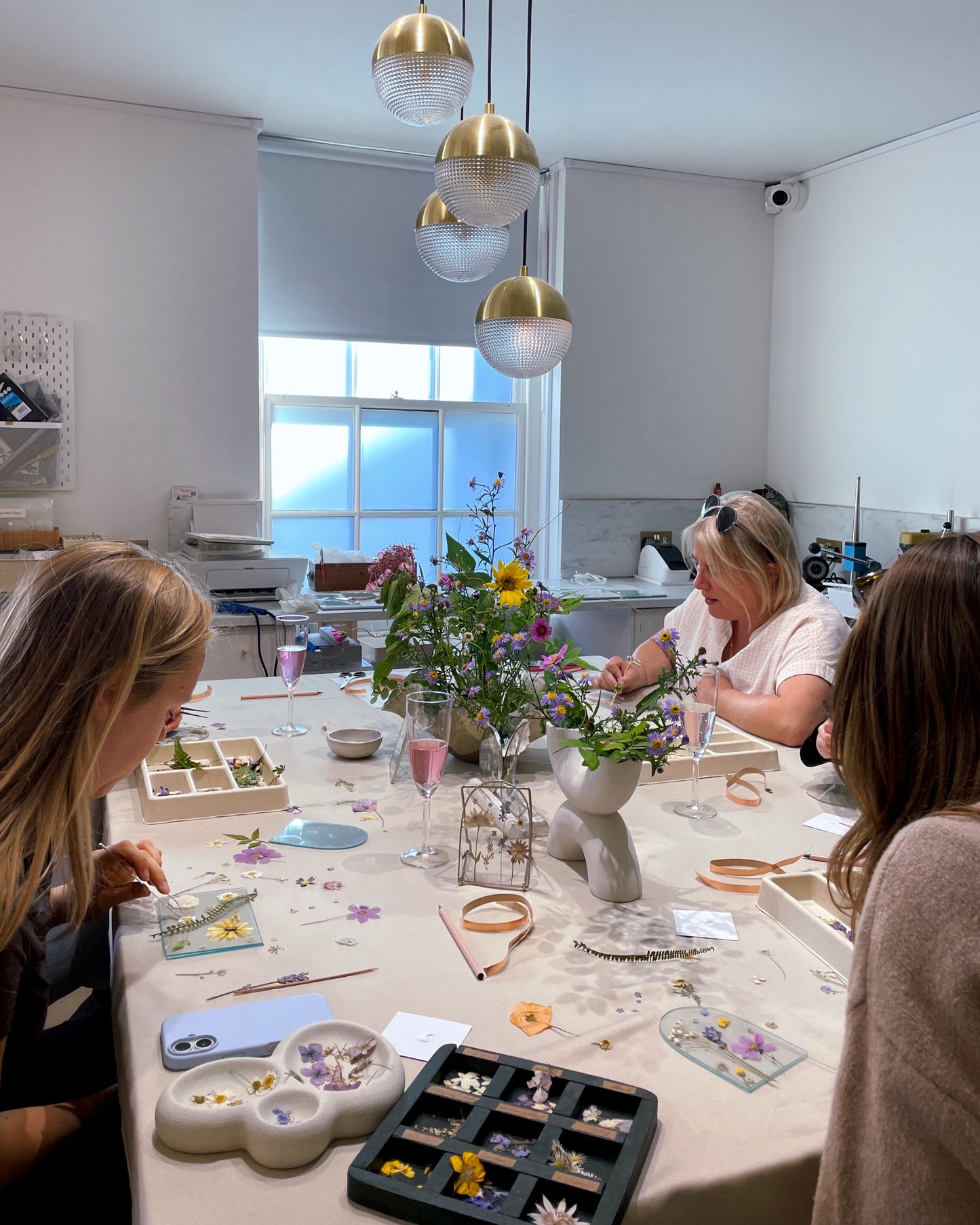 October Flower Framing Stained Glass Workshop at Rebecca Furze Shop - Totnes