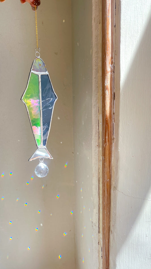 Stained Glass Iridescent Fish