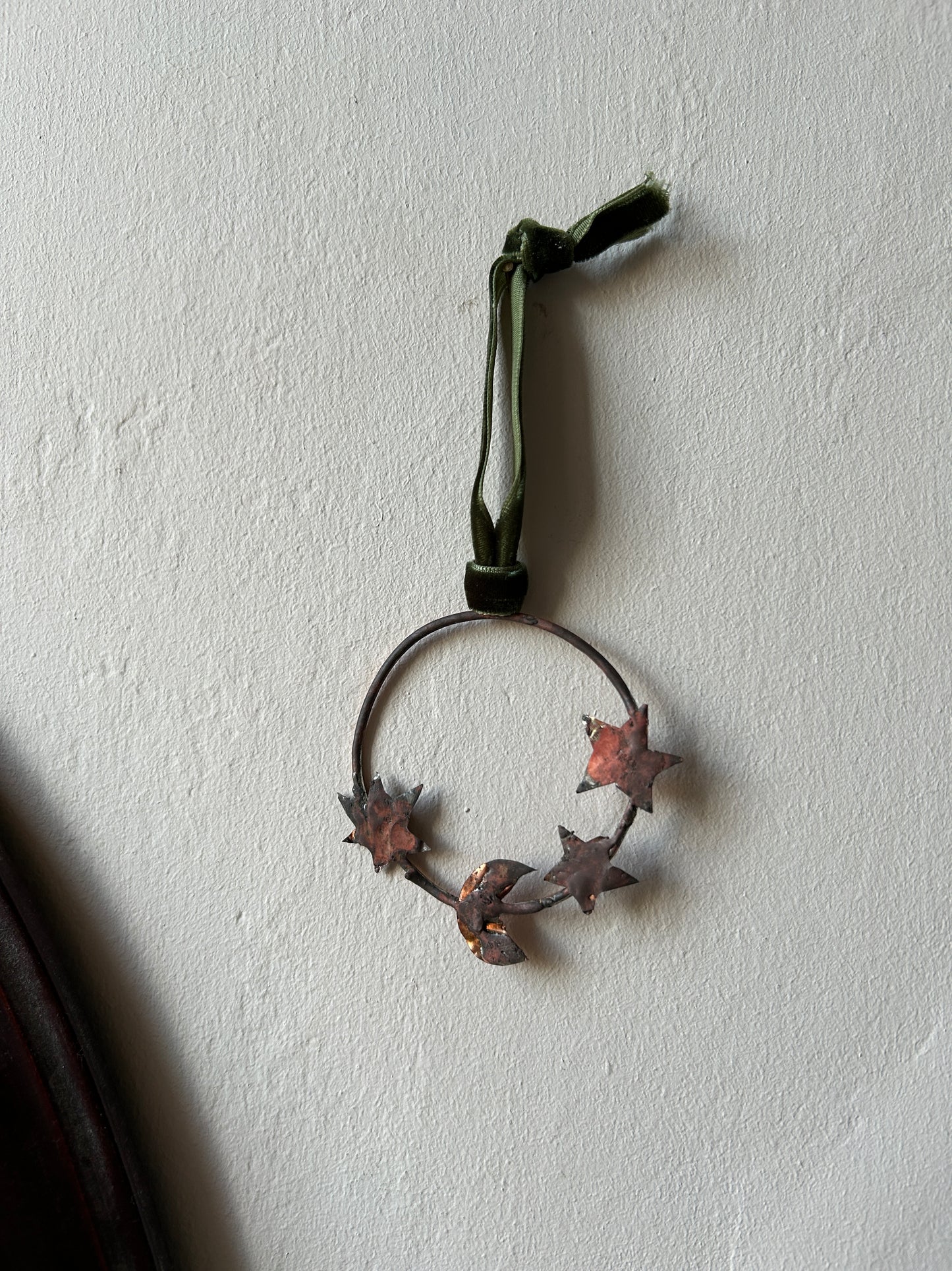 Mini Copper Celestial Wreath with Stars and Moon