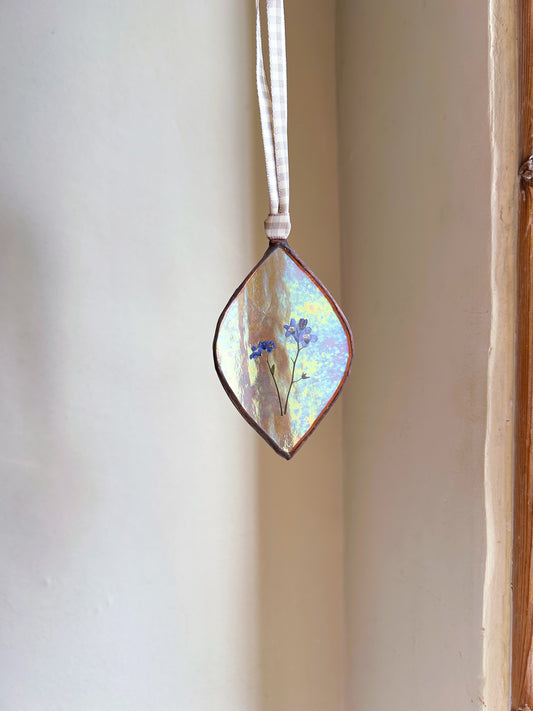 Pressed Flower Christmas Ornament Glass Frame