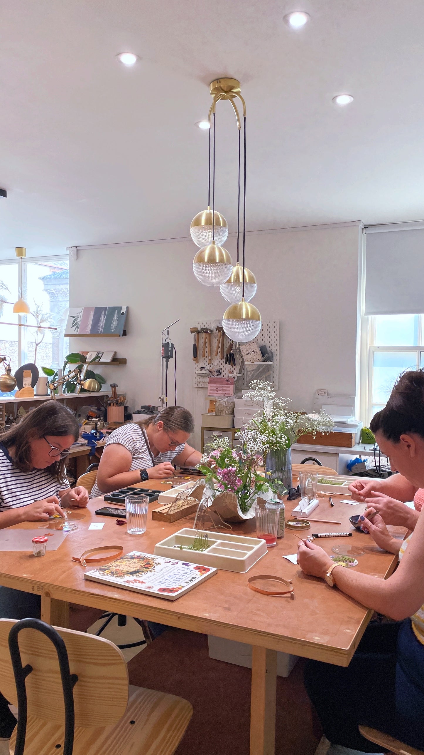 October Flower Framing Stained Glass Workshop at Rebecca Furze Shop - Totnes