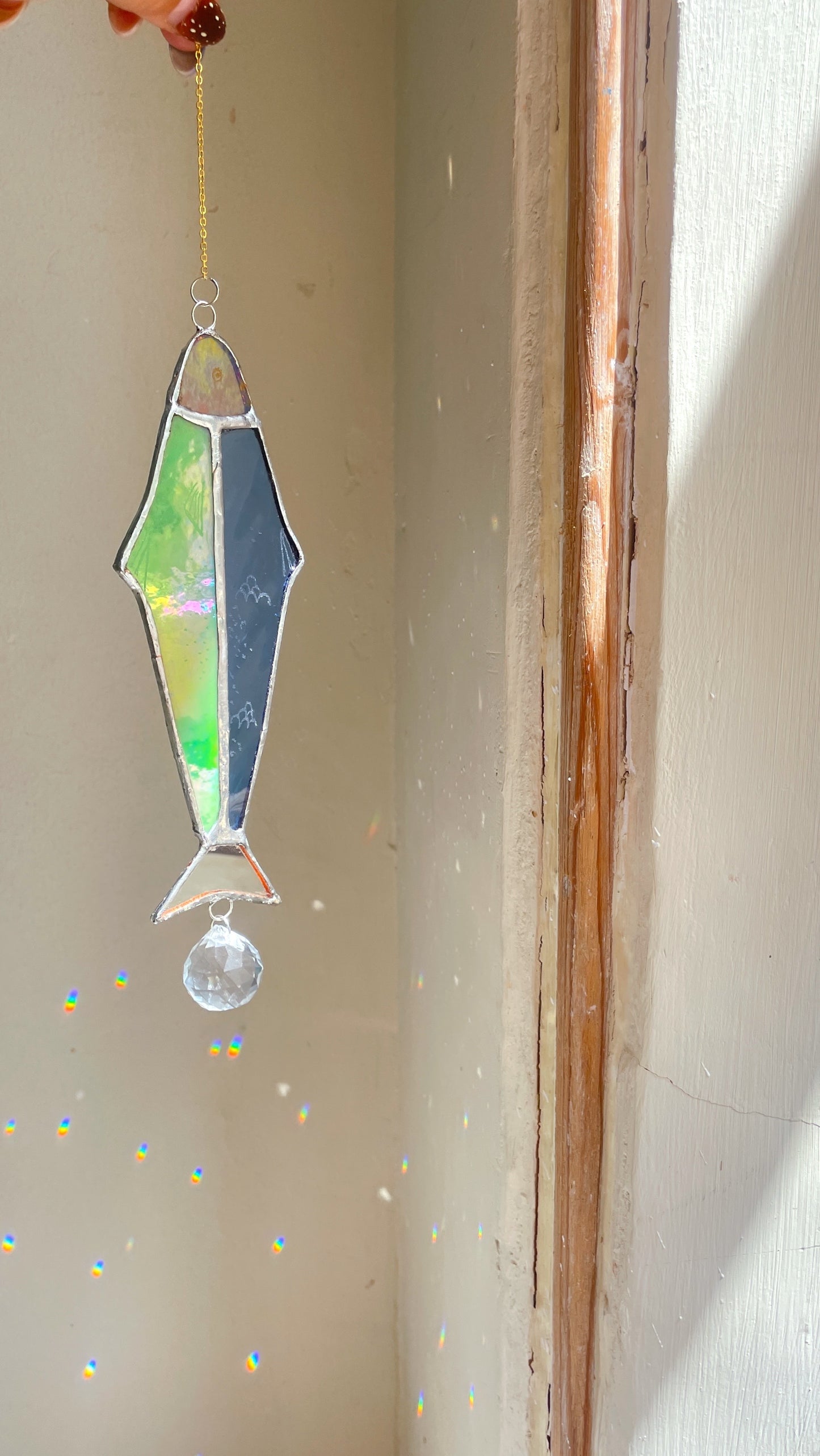 Stained Glass Iridescent Fish