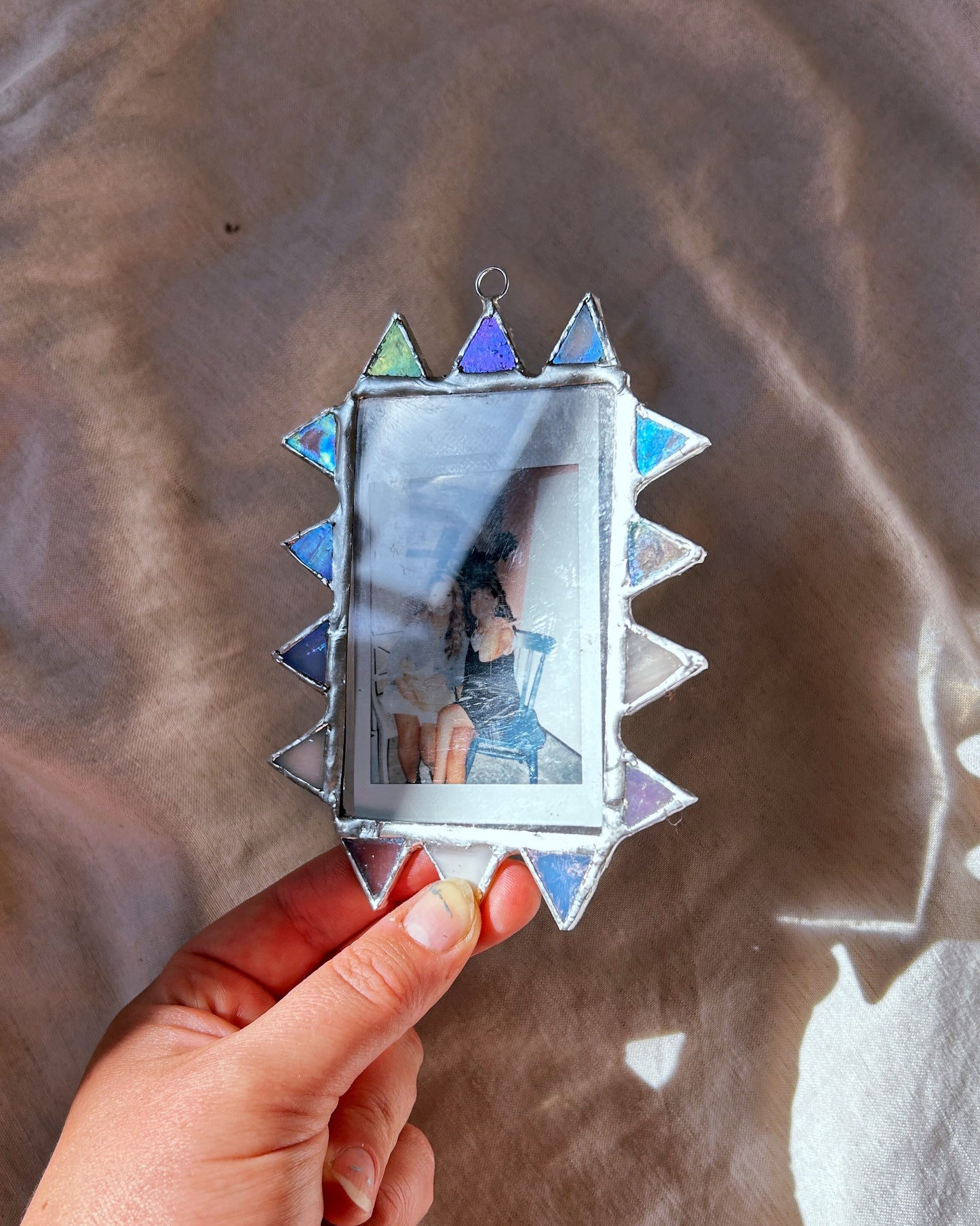 Spike Polaroid Frame Blue Pink Beige