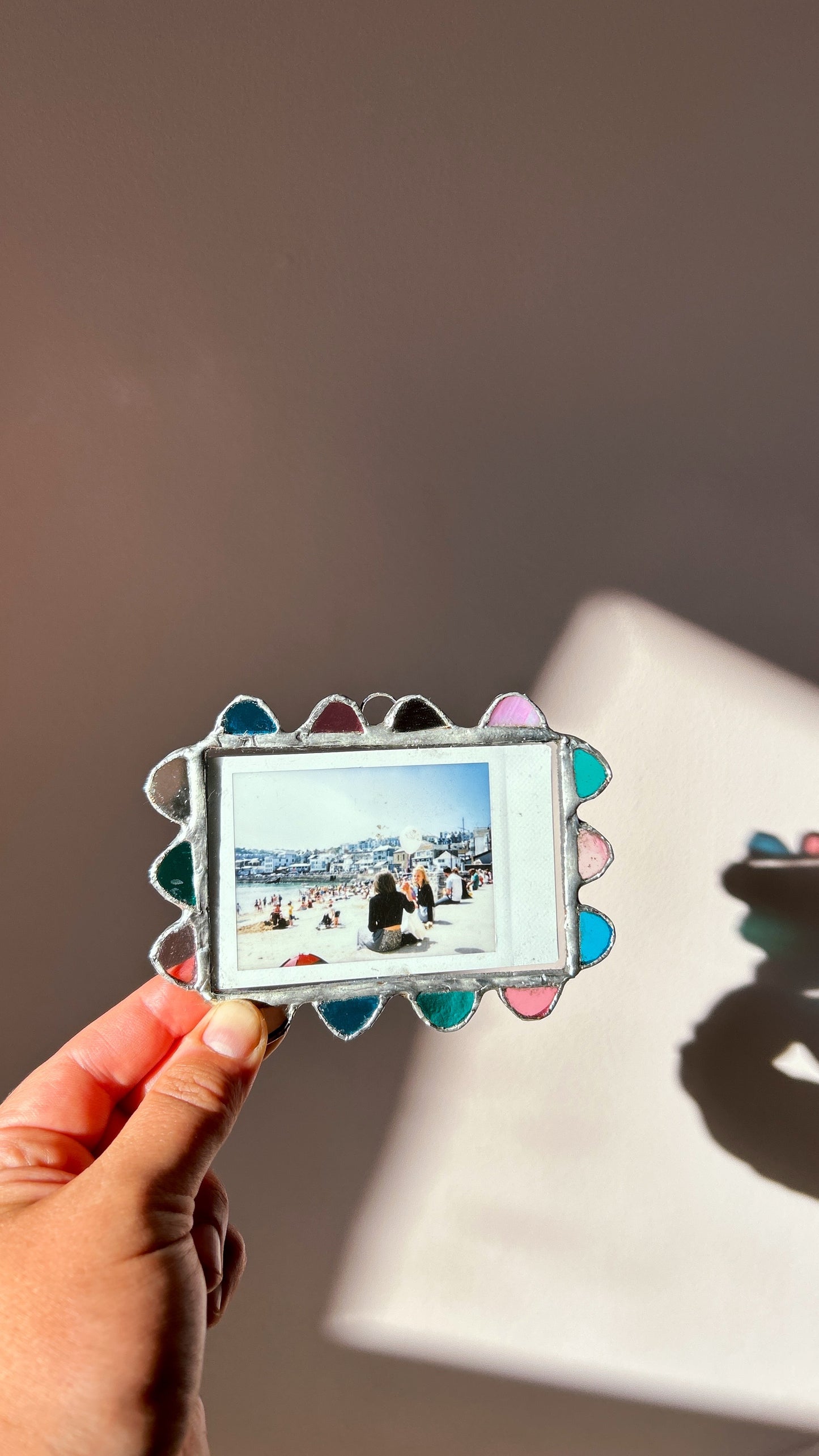 Scallop Polaroid Frame Blue Pink Teal
