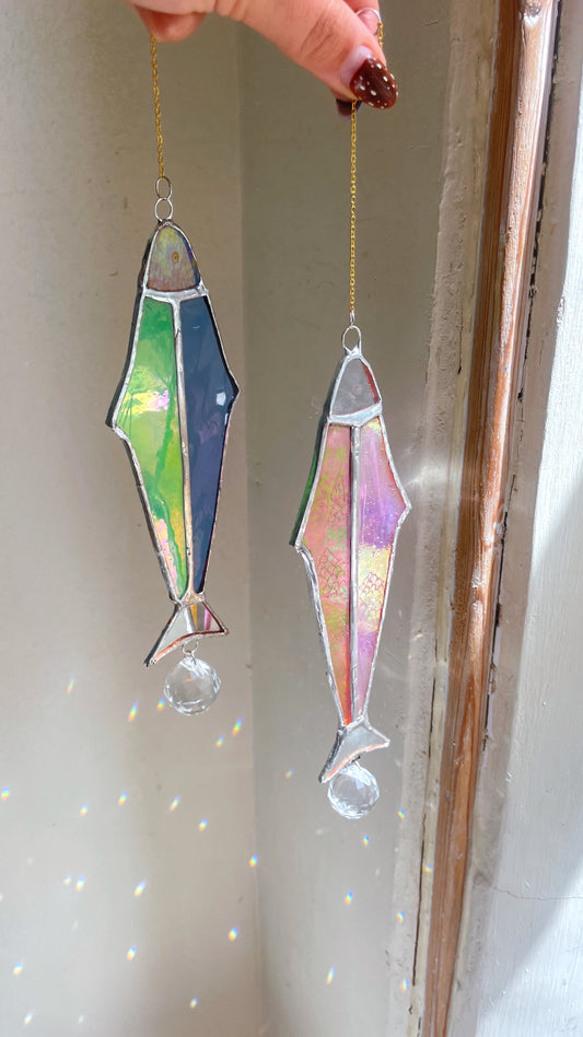 Stained Glass Iridescent Fish