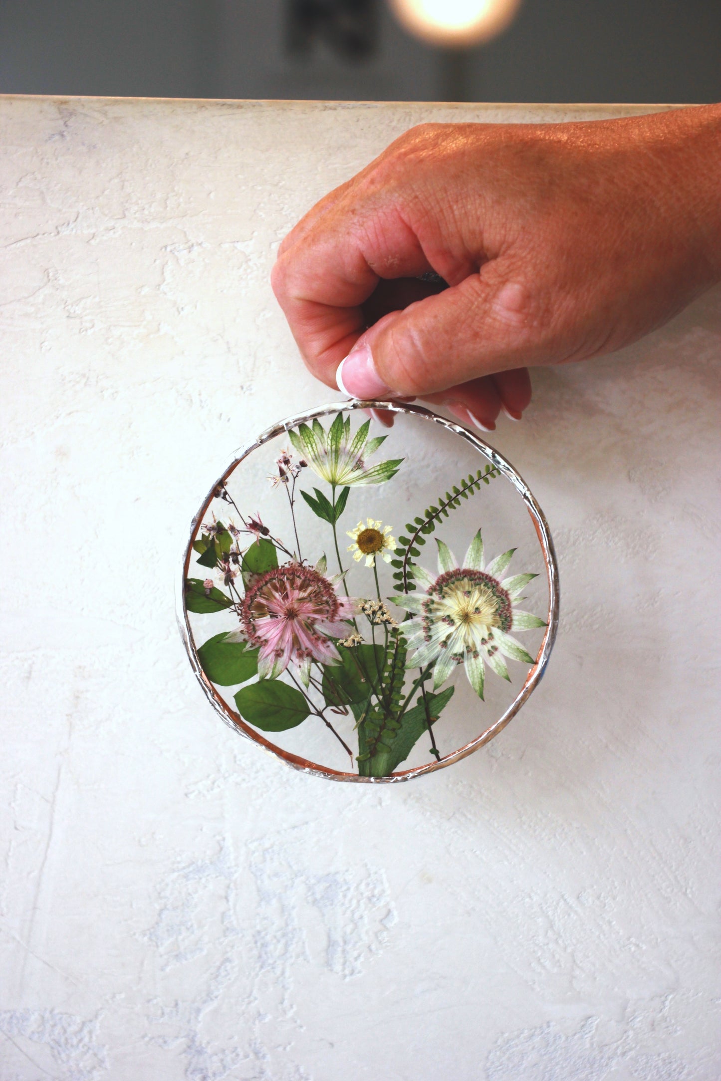 October Flower Framing Stained Glass Workshop at Rebecca Furze Shop - Totnes