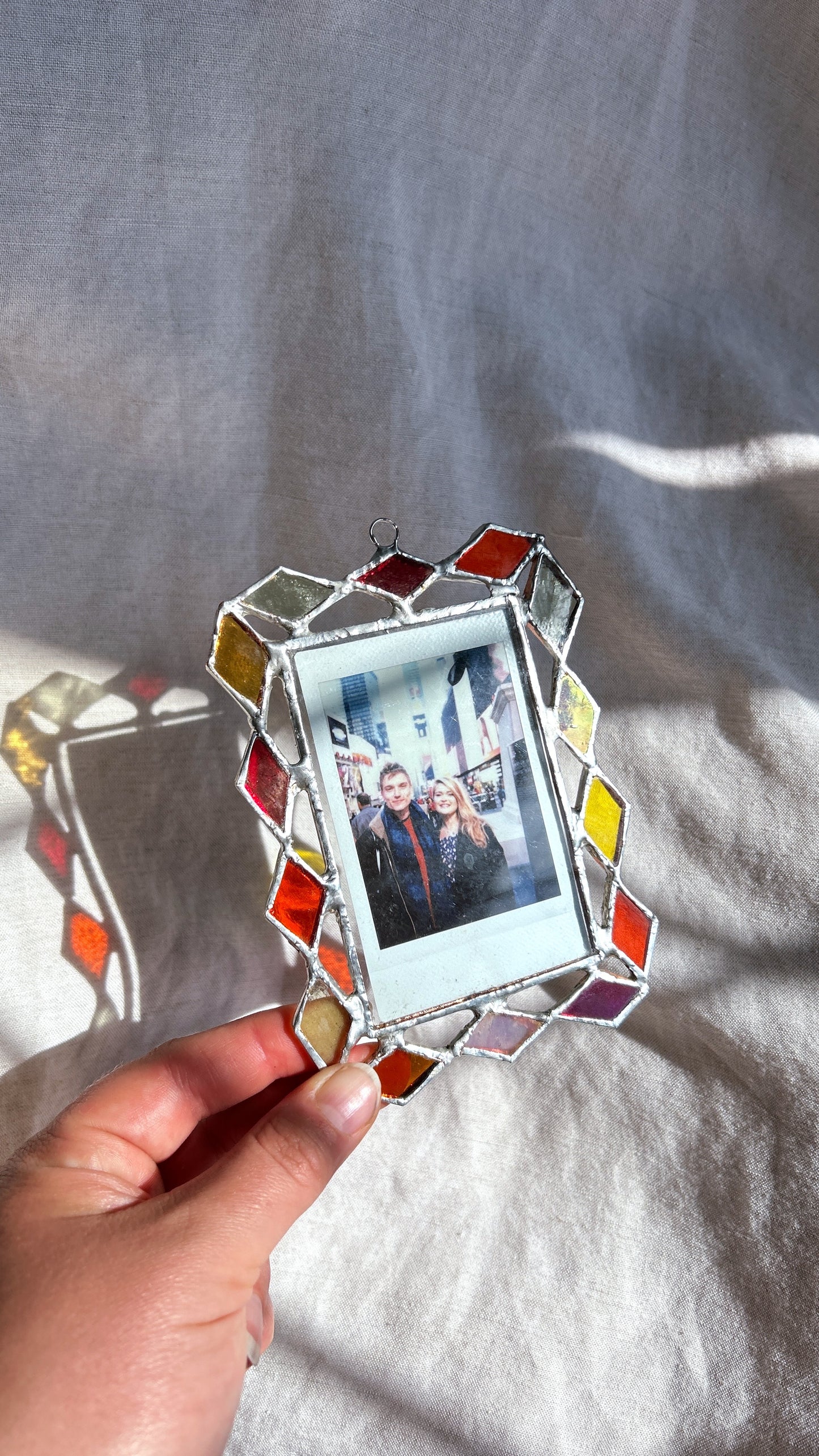 Harlequin Polaroid Frame Pink Yellow Orange Red