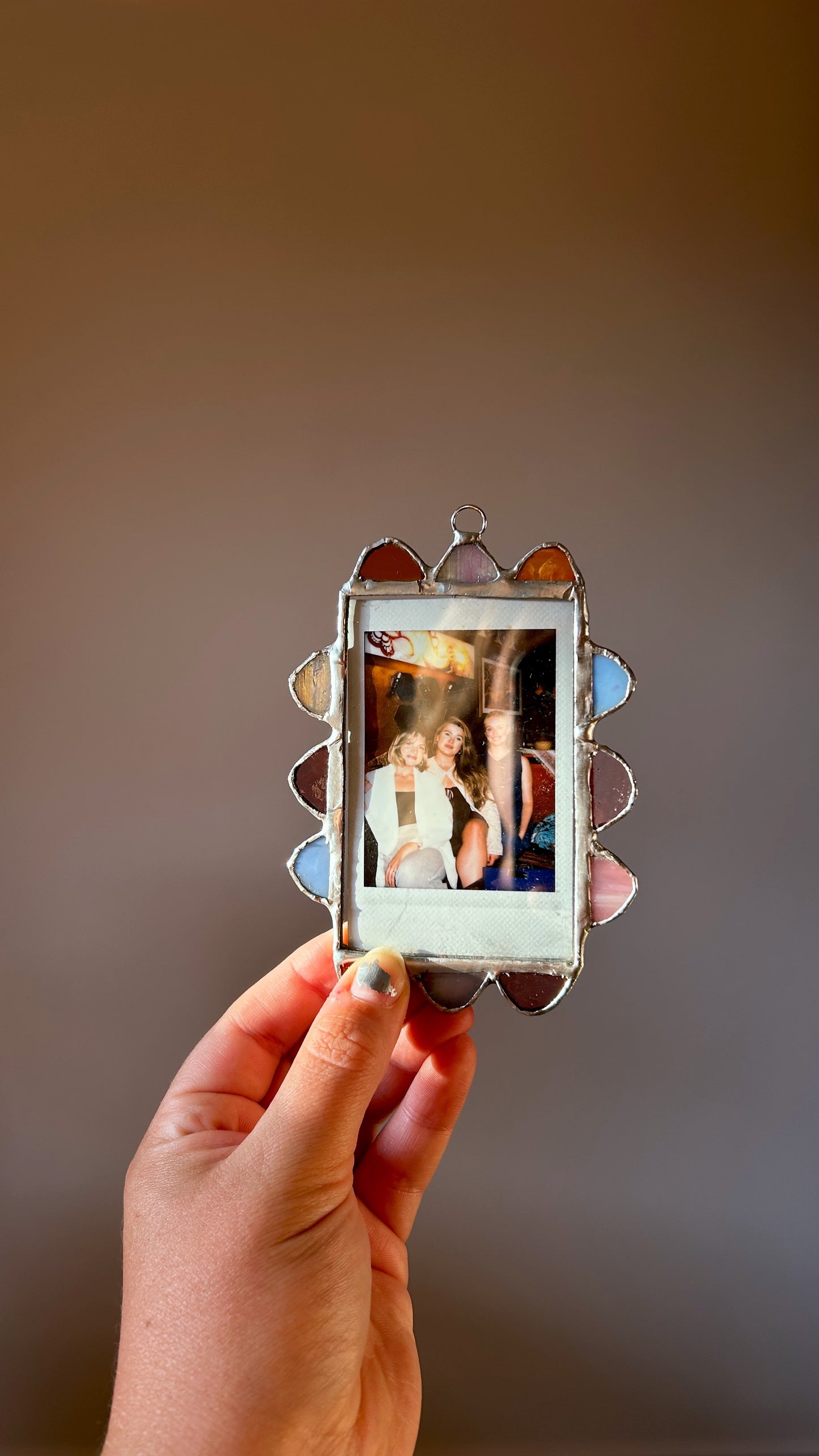 Scallop Polaroid Frame Pink Blue Orange