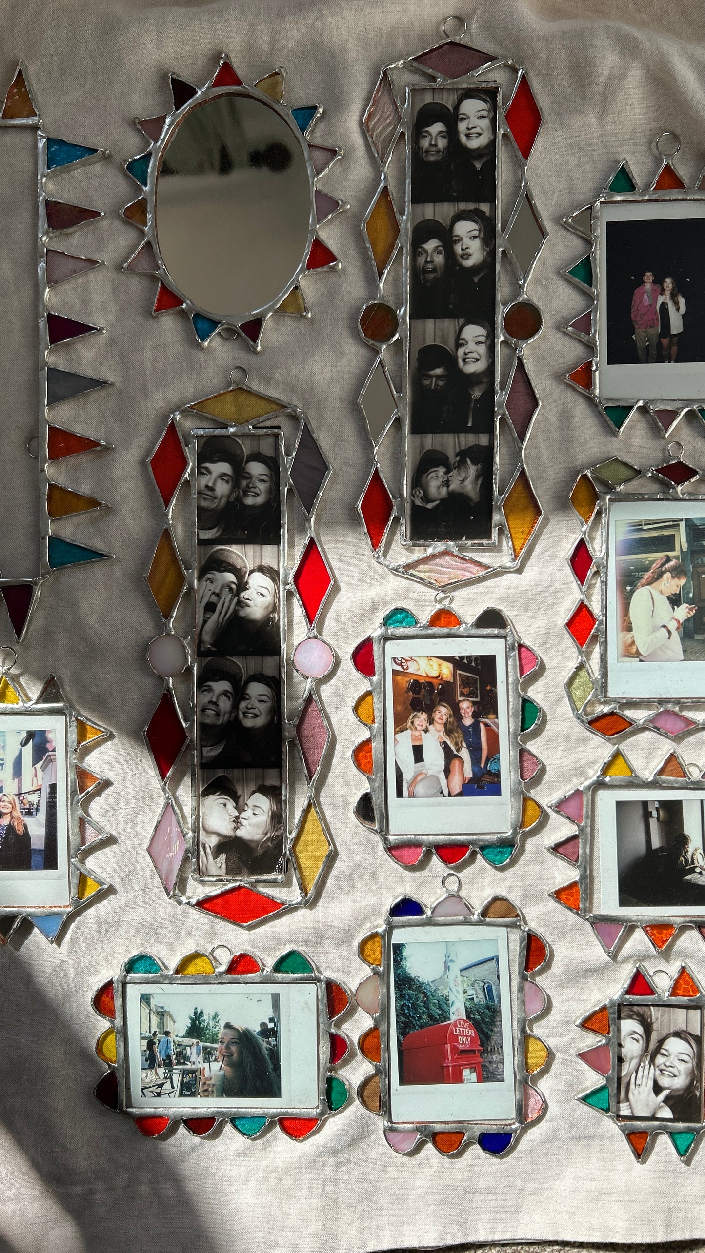 Harlequin Polaroid Frame Pink Yellow Orange Red