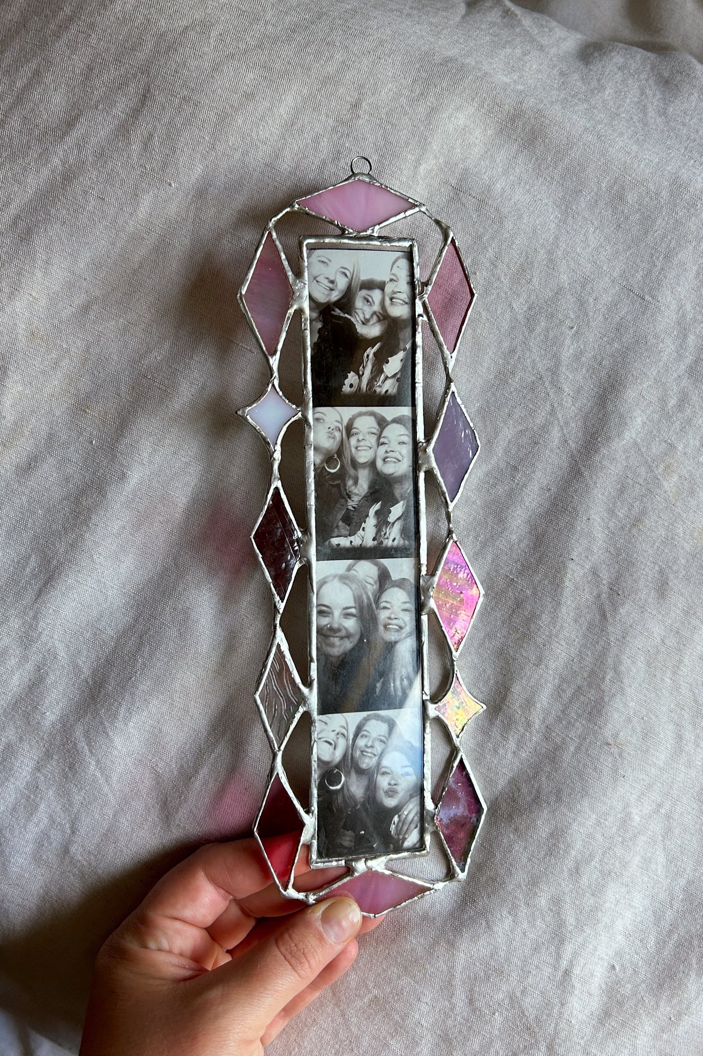 Art Deco Star Photobooth Stained Glass Frame Pinks (please read below)
