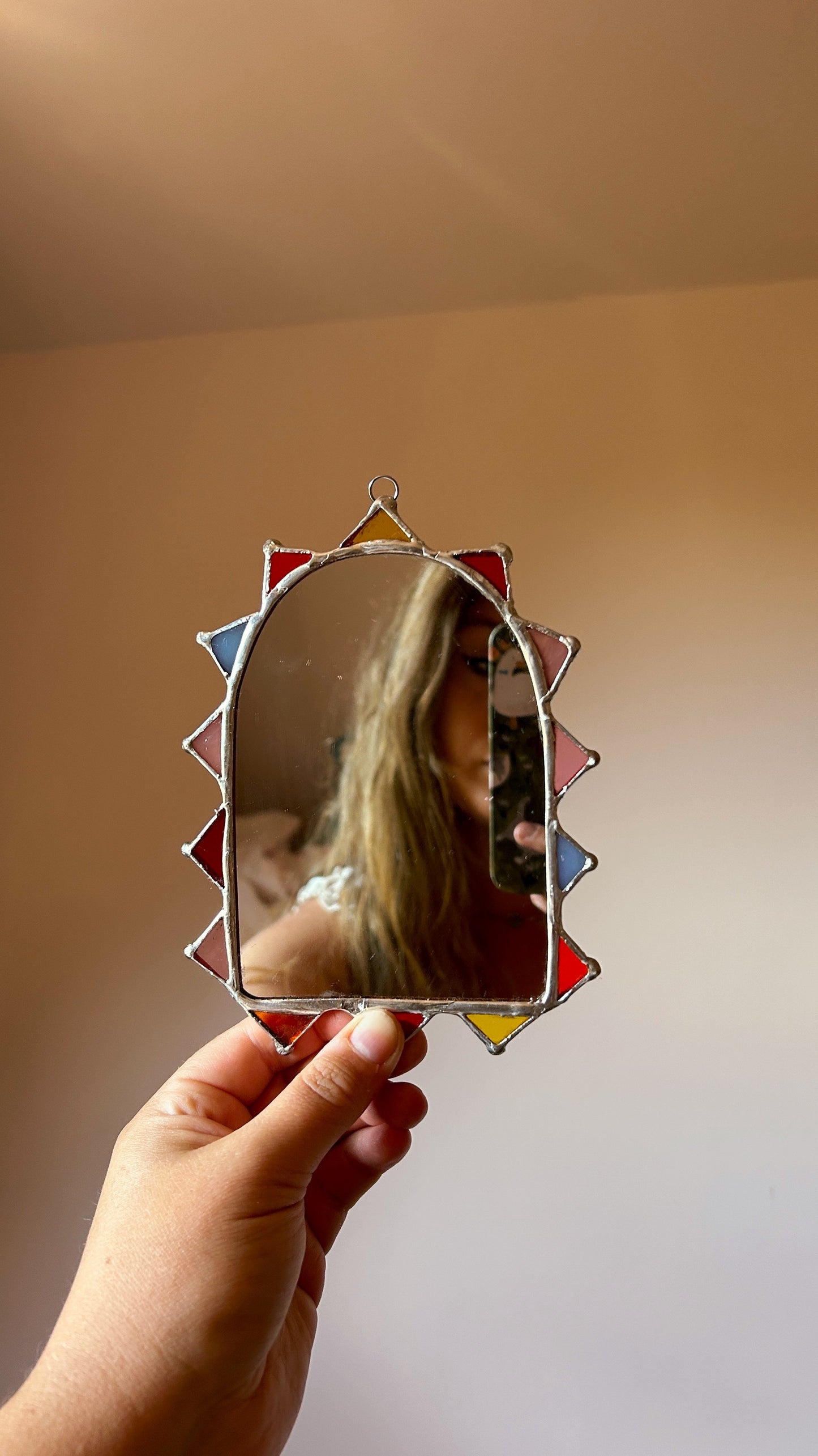 Stained Glass Jester Mirror