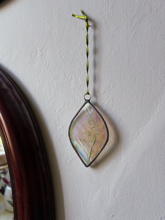 Pressed Flower Christmas Ornament Glass Frame