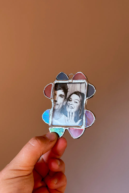 MINI Scallop Frame Pink and Blue