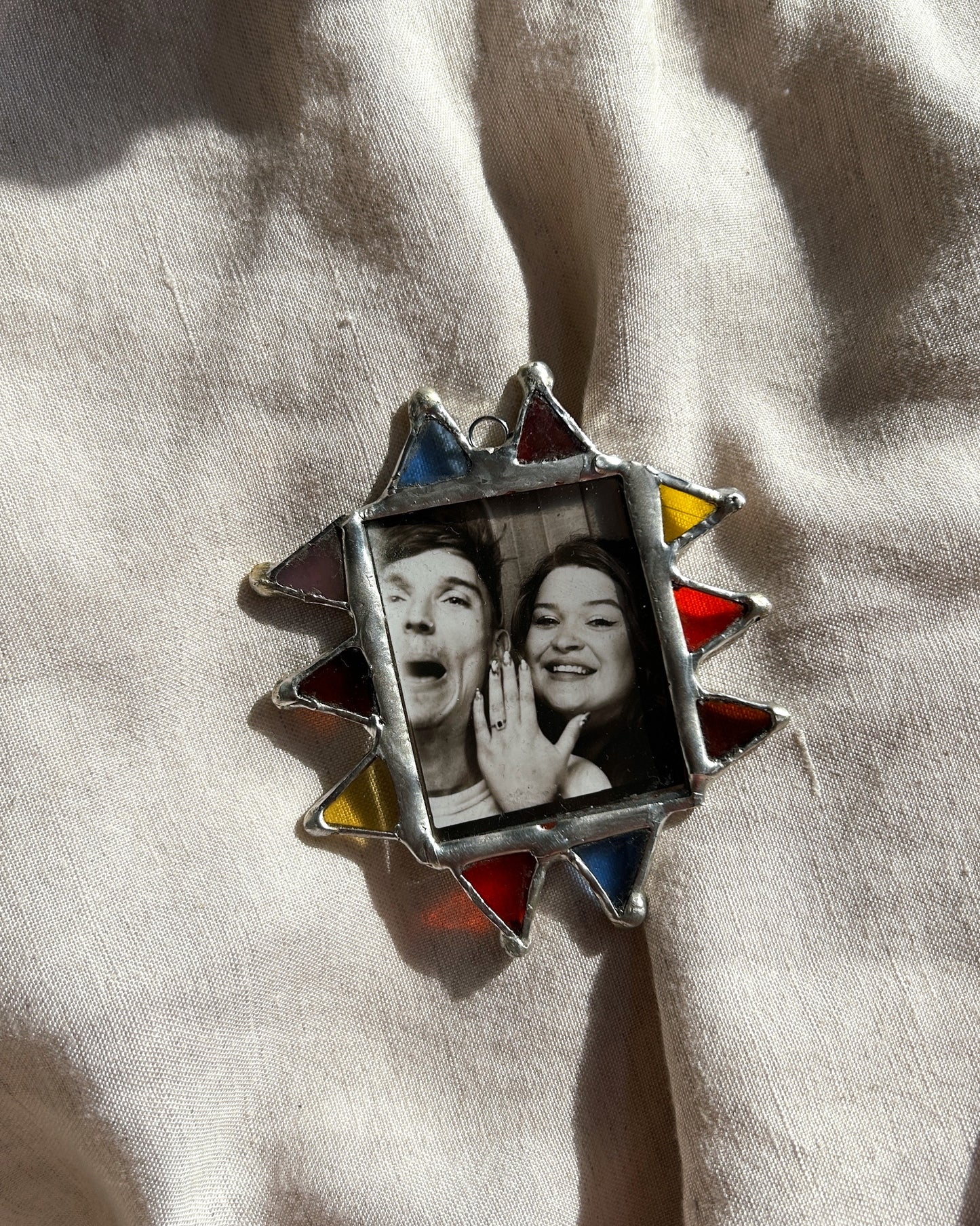 MINI Pointed Polaroid Frame Yellow Blue Yellow Orange