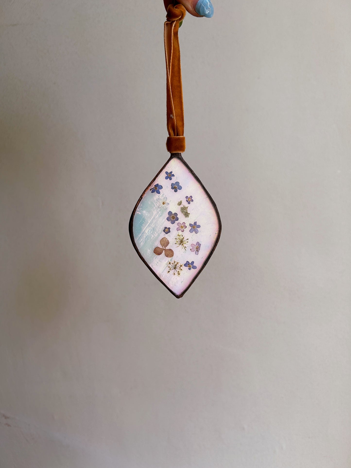Pressed Flower Christmas Ornament Glass Frame