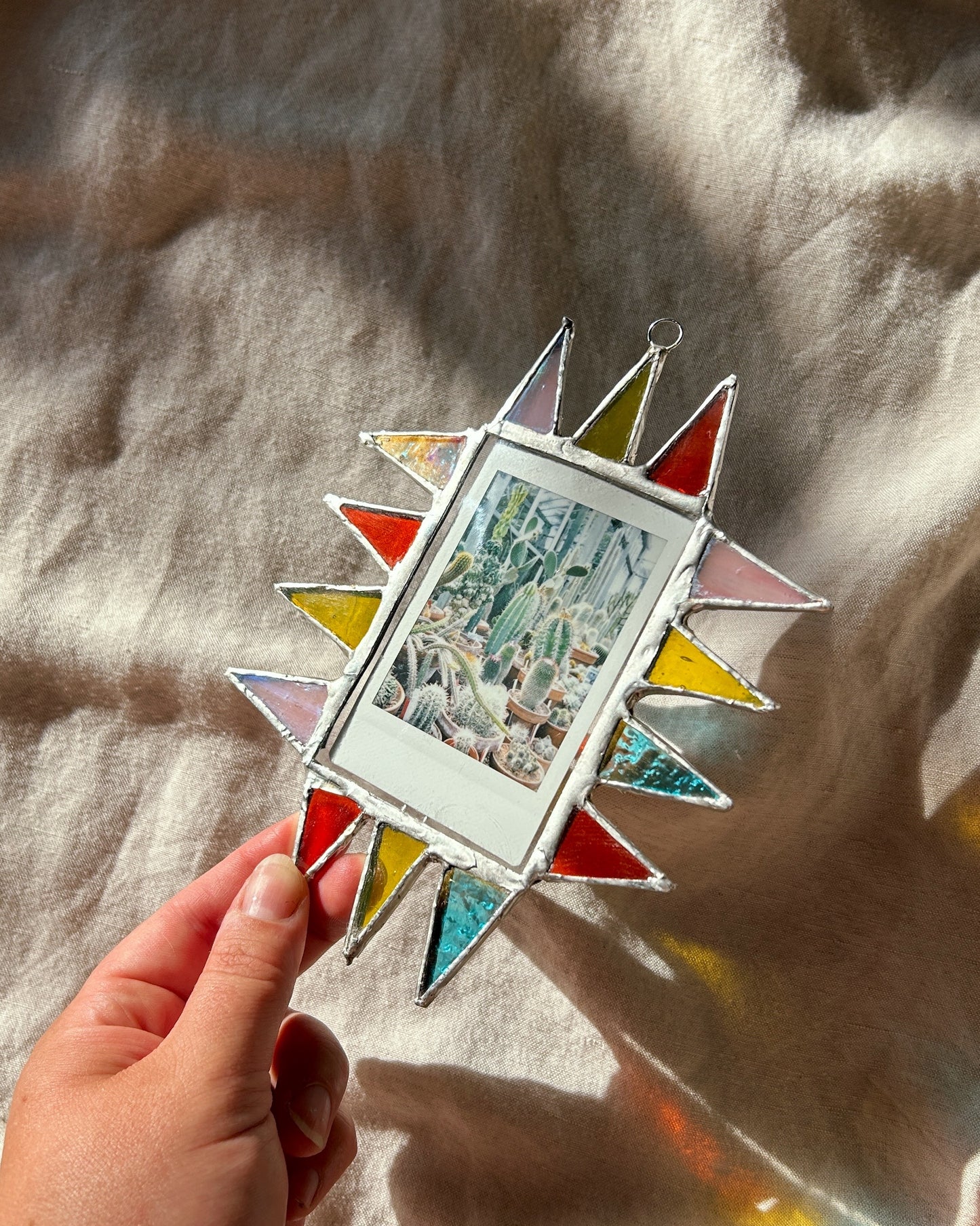 Pointed Polaroid Frame Orange Yellow Pink Blue