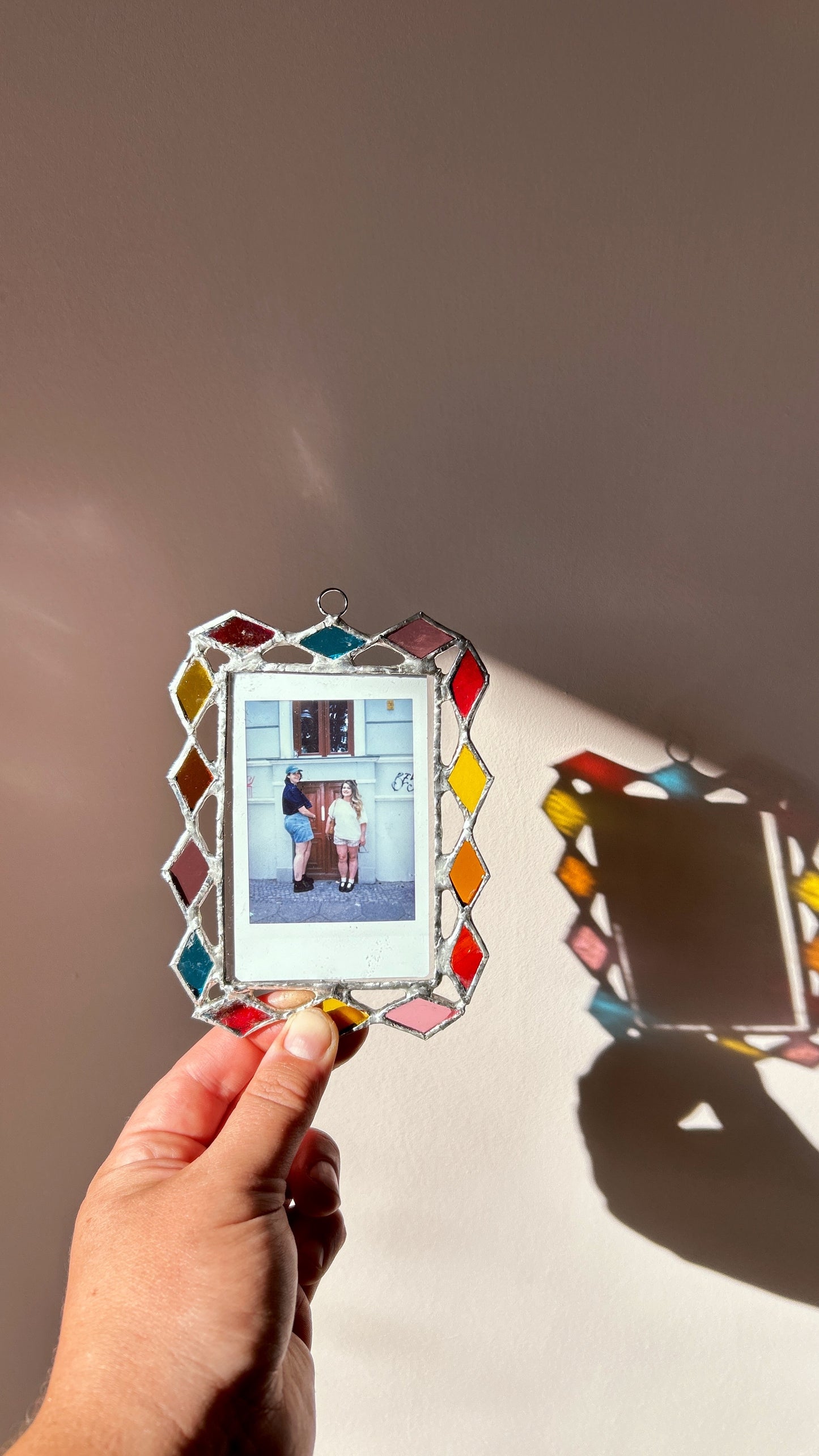 Harlequin Polaroid Frame Pink Orange Yellow Blue