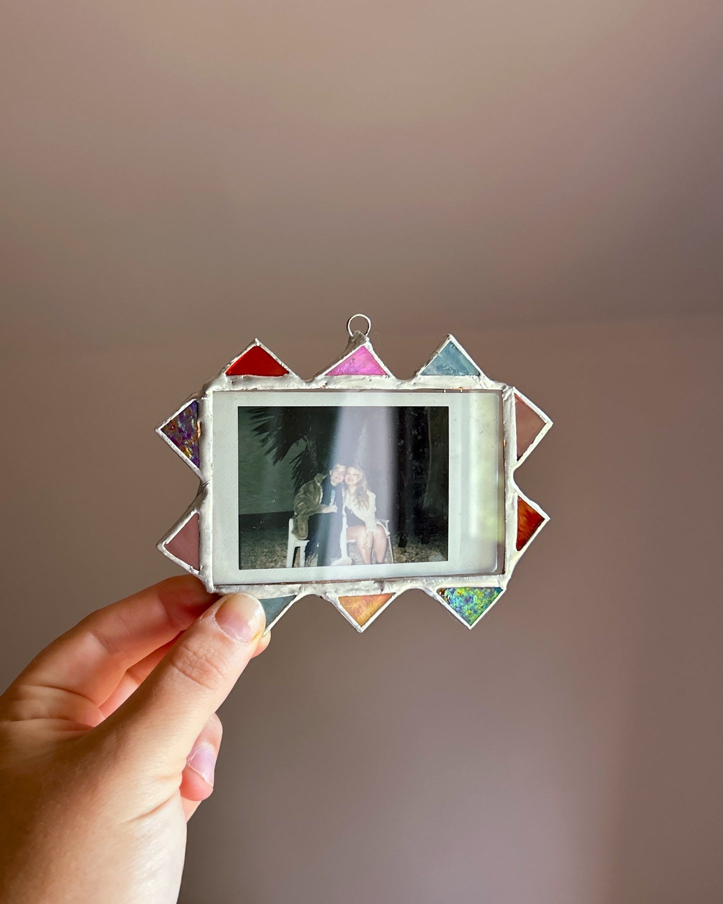 Spiked Polaroid Frame Orange Pink Teal Blue
