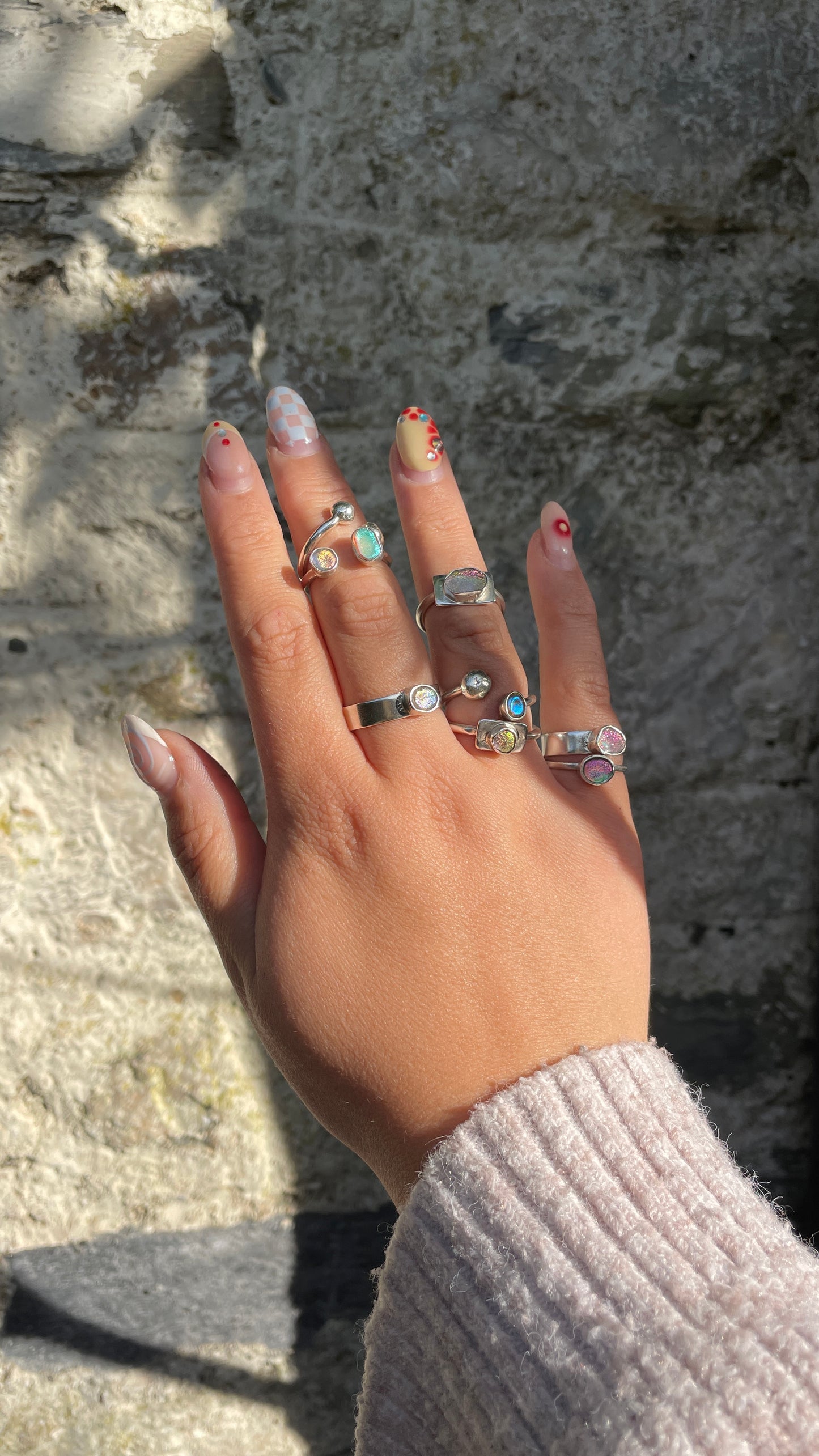 Adjustable Size J 1/2 Sterling Silver Ball Ring