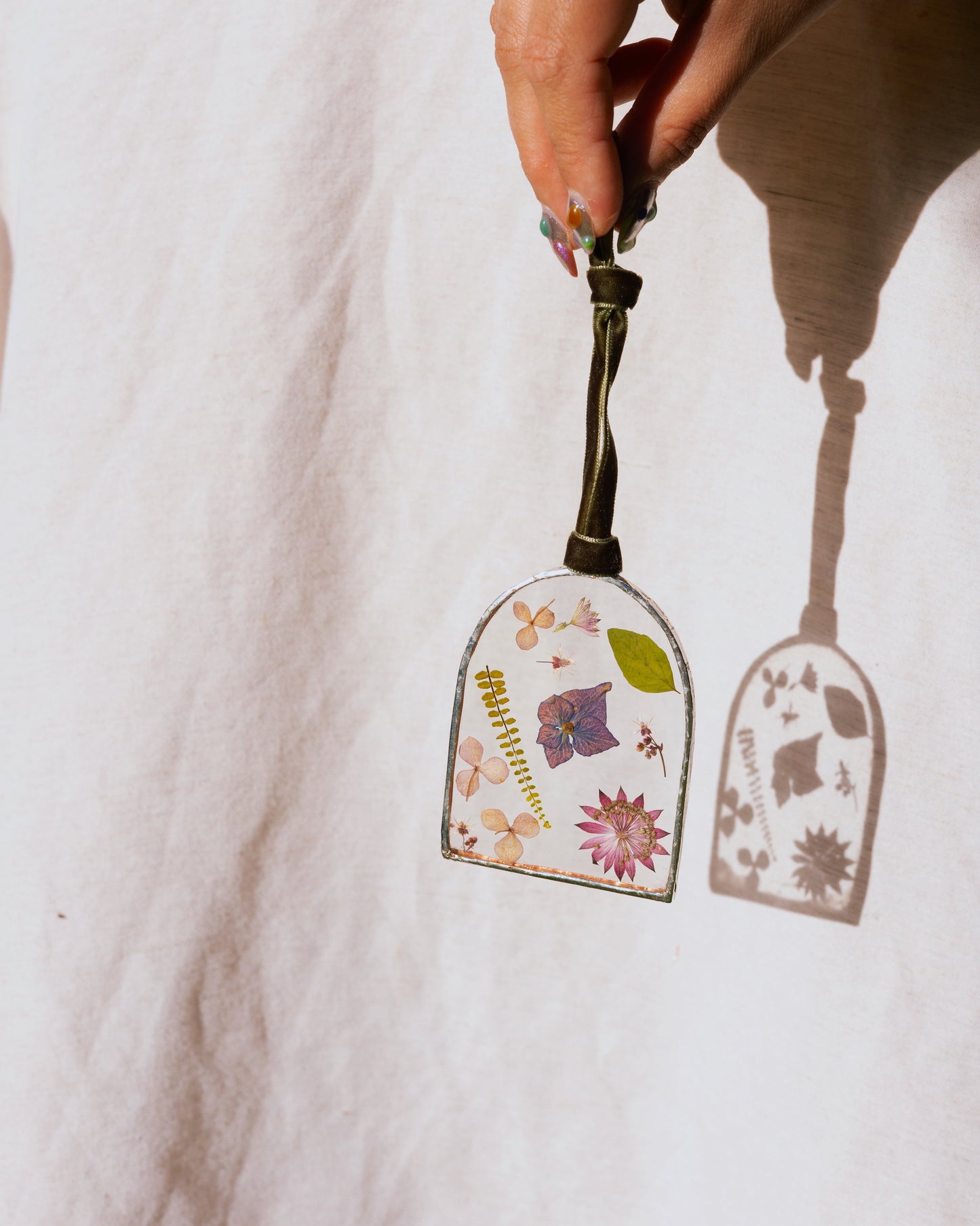 Christmas Ornament Flower Framing Stained Glass Workshop at Rebecca Furze Shop - Totnes (2 Ornaments)