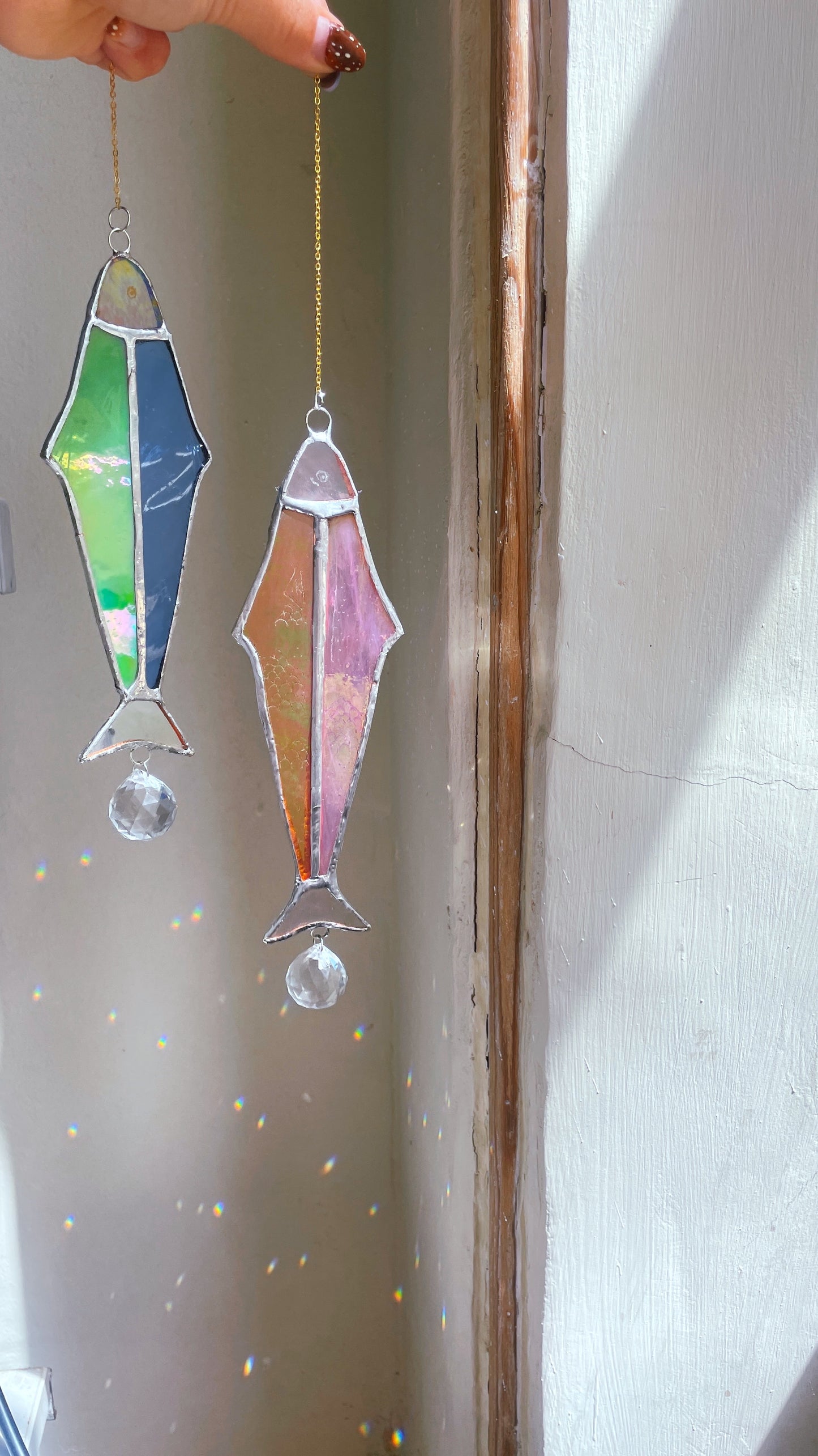 Stained Glass Iridescent Fish