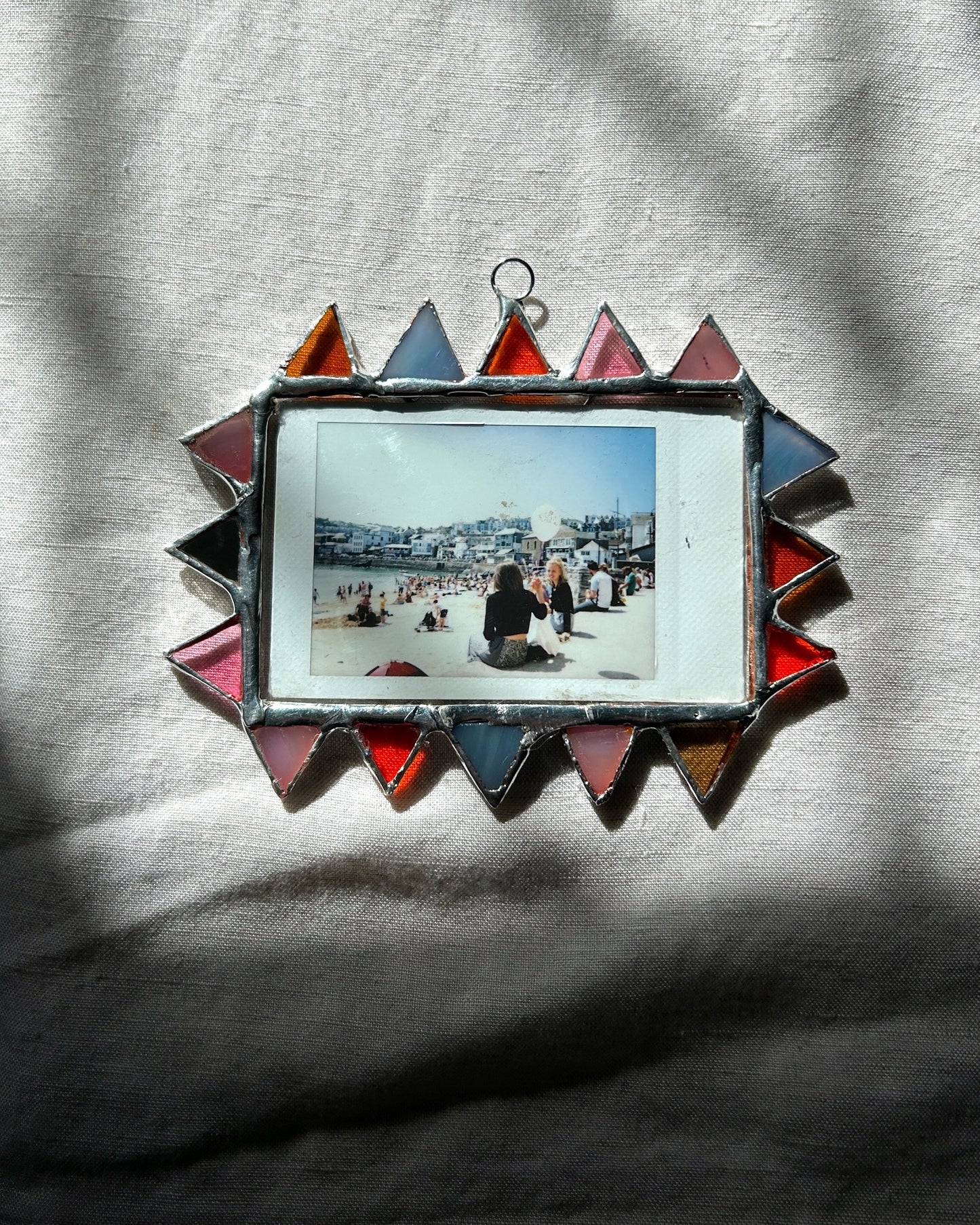 Pointed Polaroid Frame Pink, Blue Orange