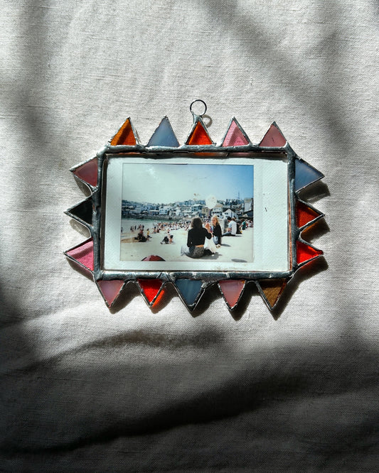 Pointed Polaroid Frame Pink, Blue Orange