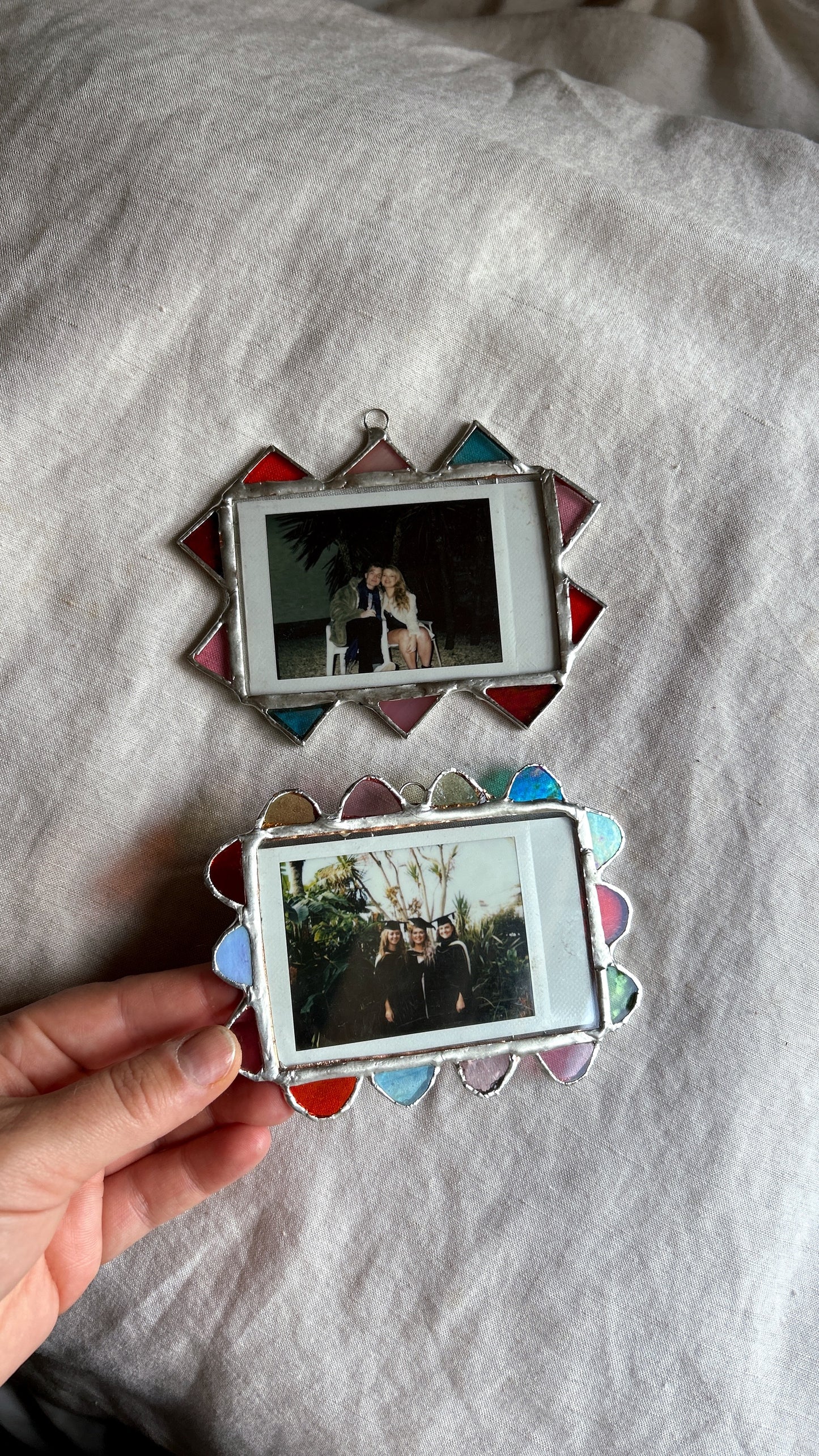 Spiked Polaroid Frame Orange Pink Teal Blue