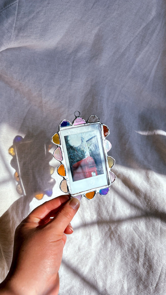 Scallop Polaroid Frame Orange Pink Blue