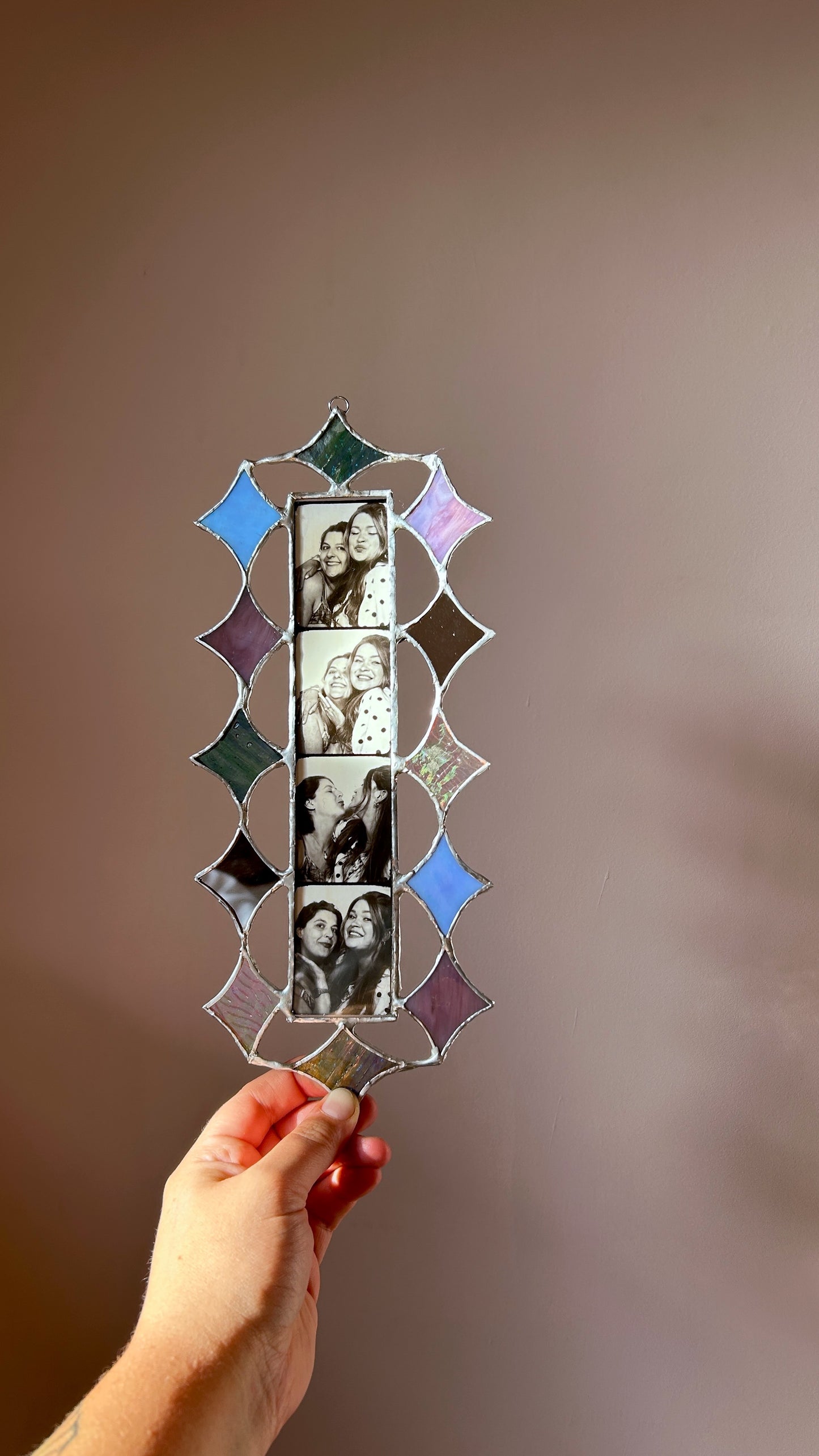 Our Stars Aligned Photobooth Stained Glass Frame Blue Pink Teal (please read below)