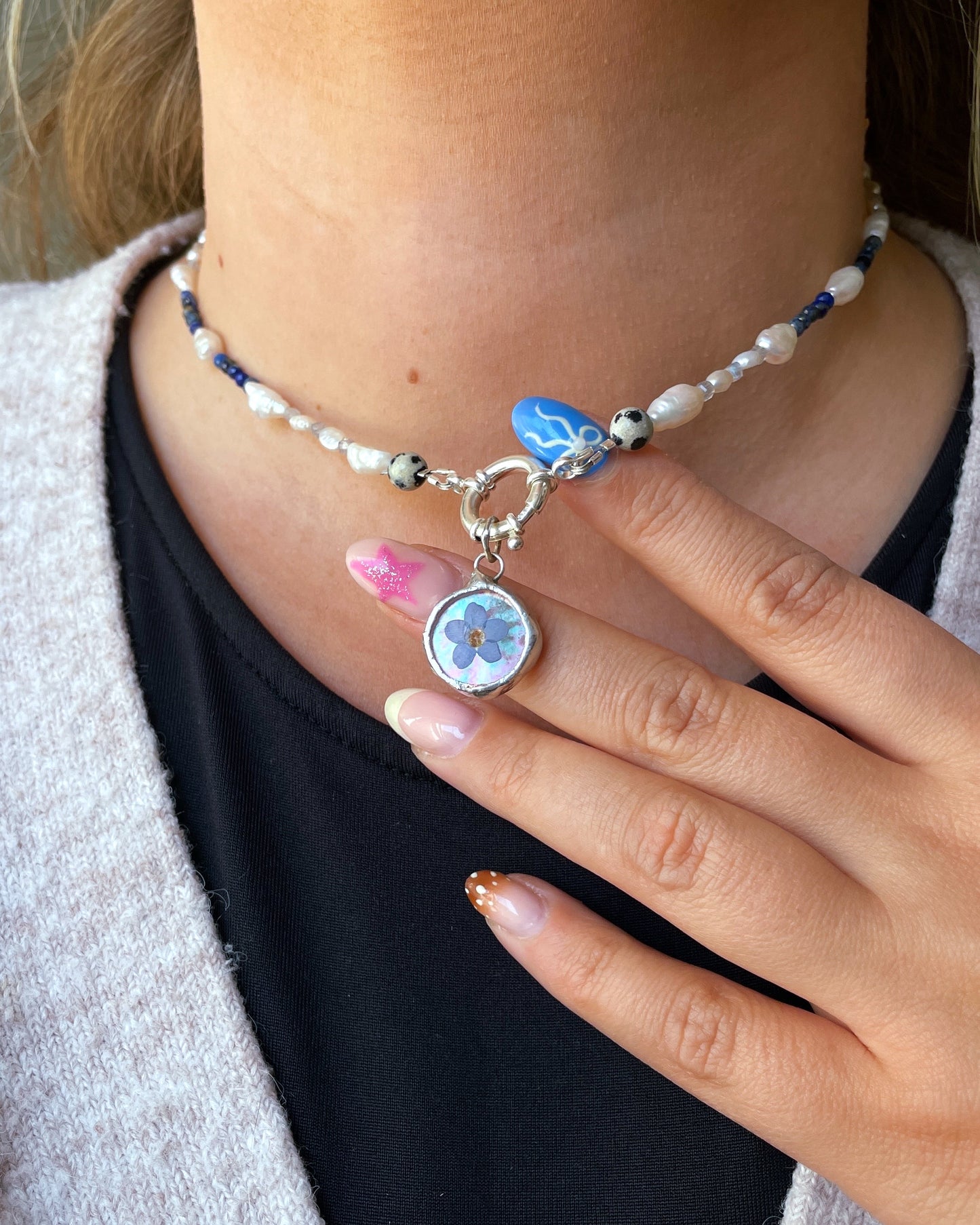 Sterling Silver Forget Me Not Necklace
