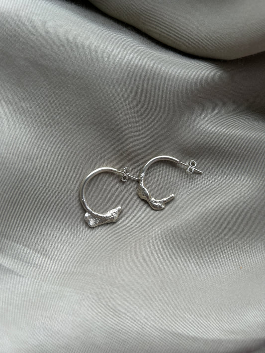 Sterling Silver Molten Earrings