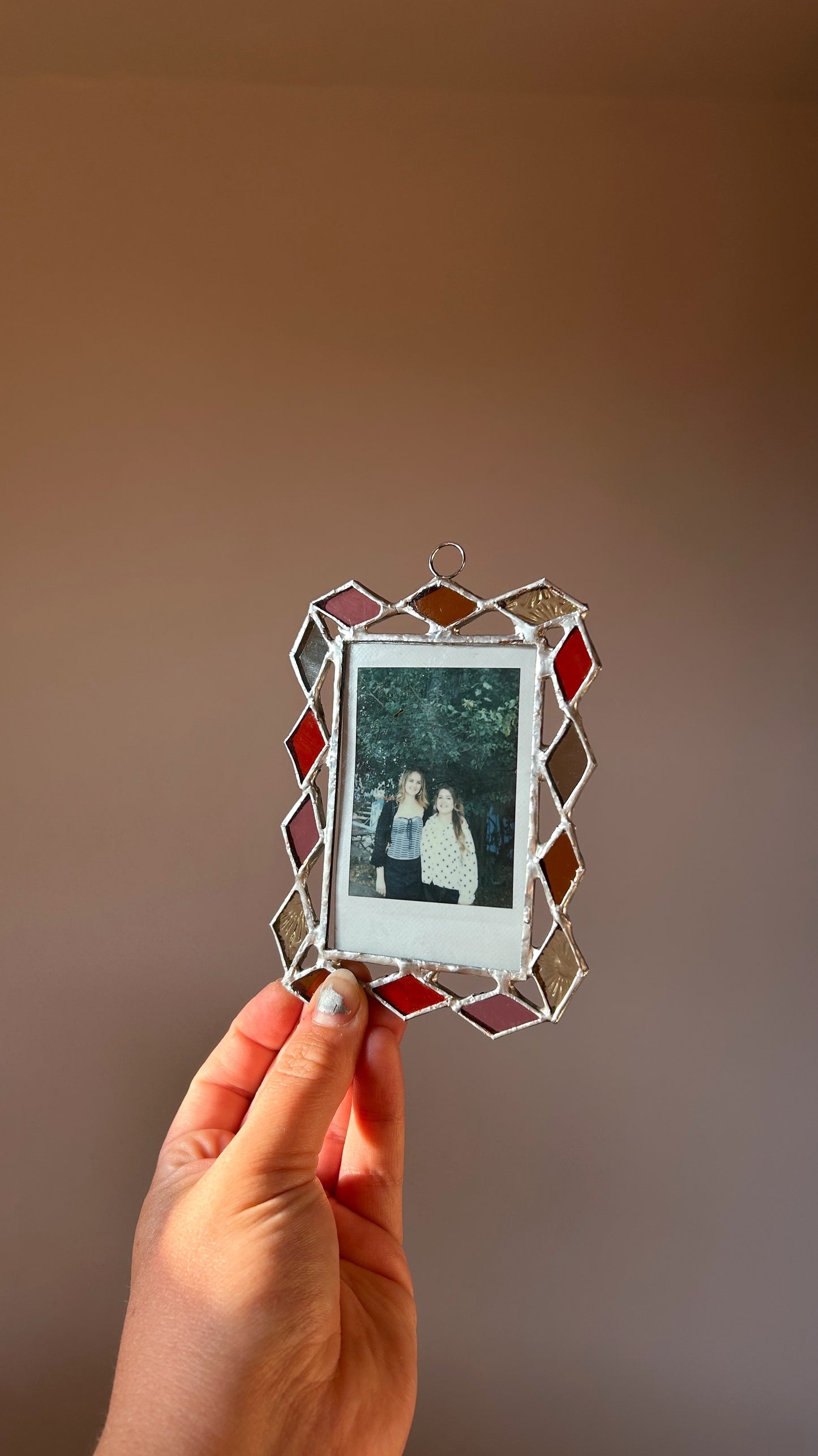 Harlequin Polaroid Frame Pink Orange Yellow