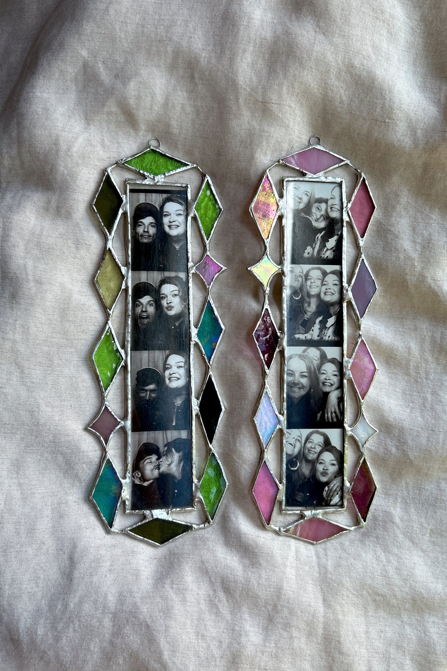 Art Deco Star Photobooth Stained Glass Frame Pinks (please read below)