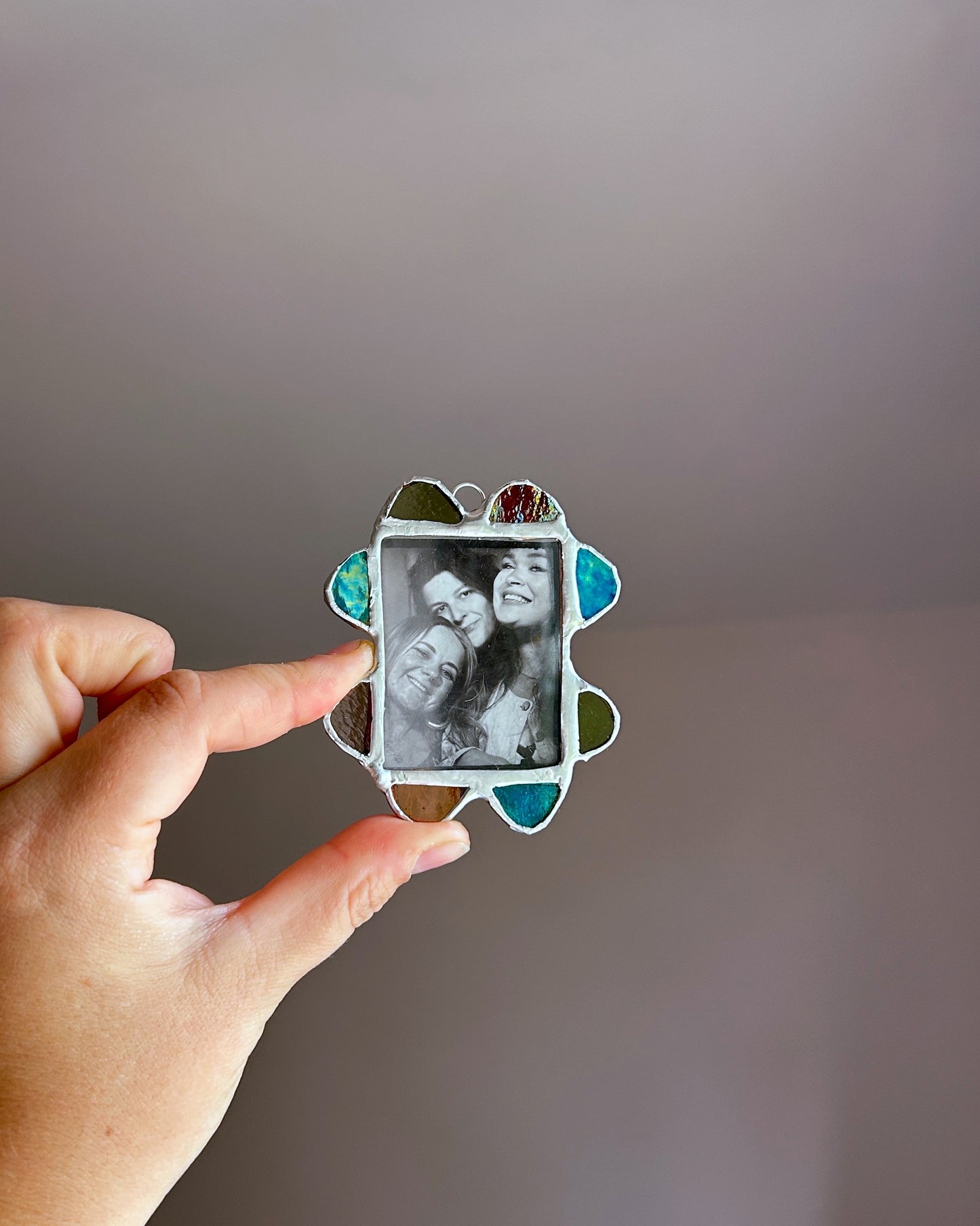 MINI Scallop Frame Teal Amber