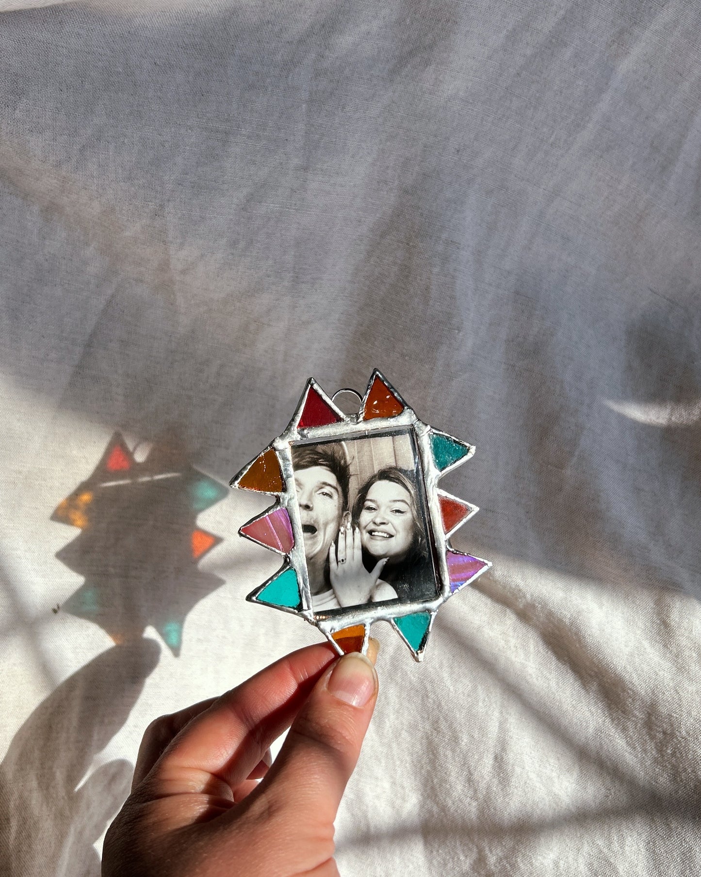 MINI Pointed Polaroid Frame Teal Amber Pink Red