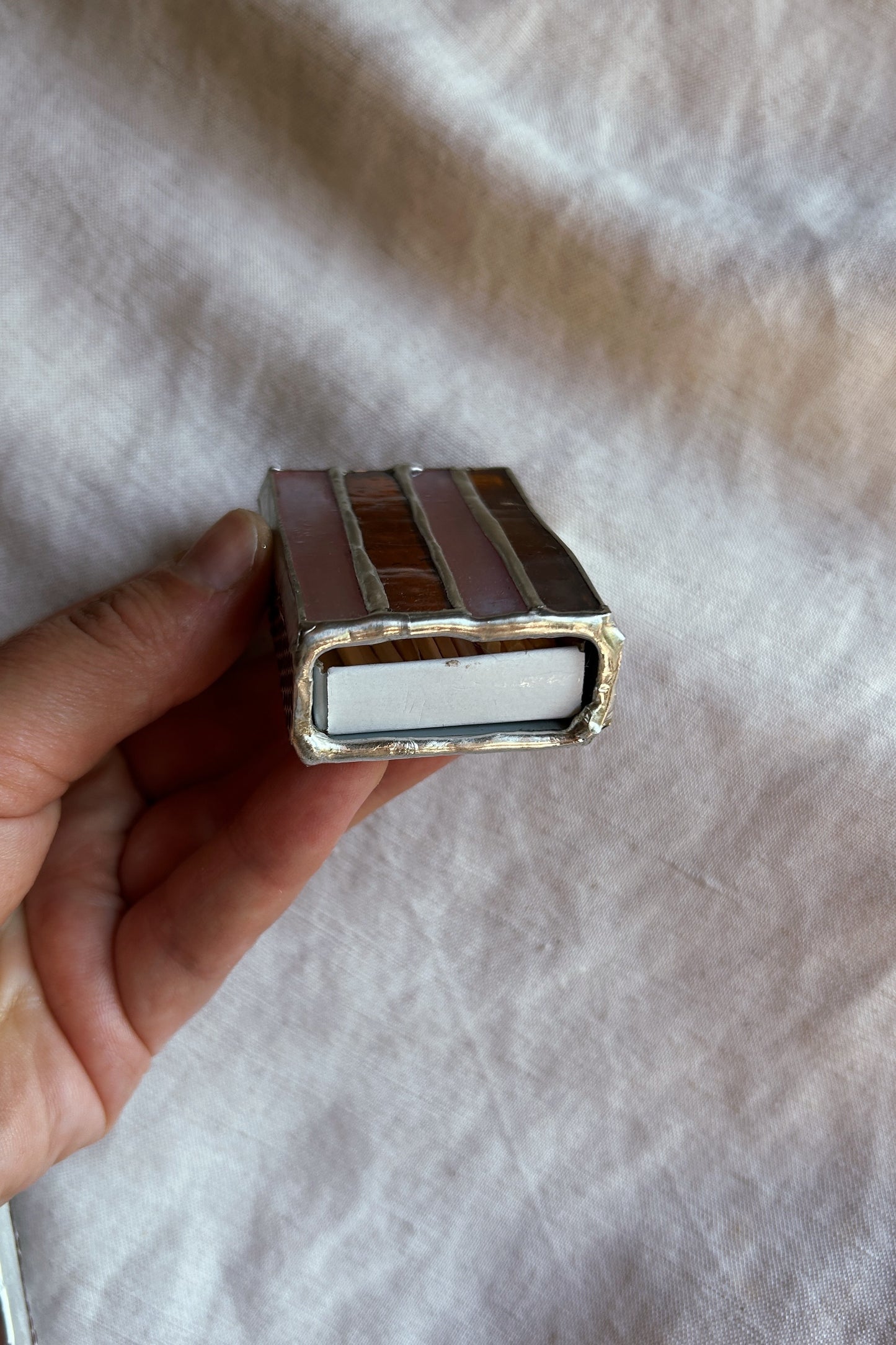 Green Checkered Mini Matchbox Sleeve- UK ONLY