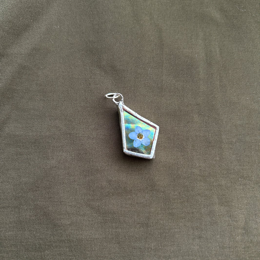 Pressed Flower Forget Me Not Pendant