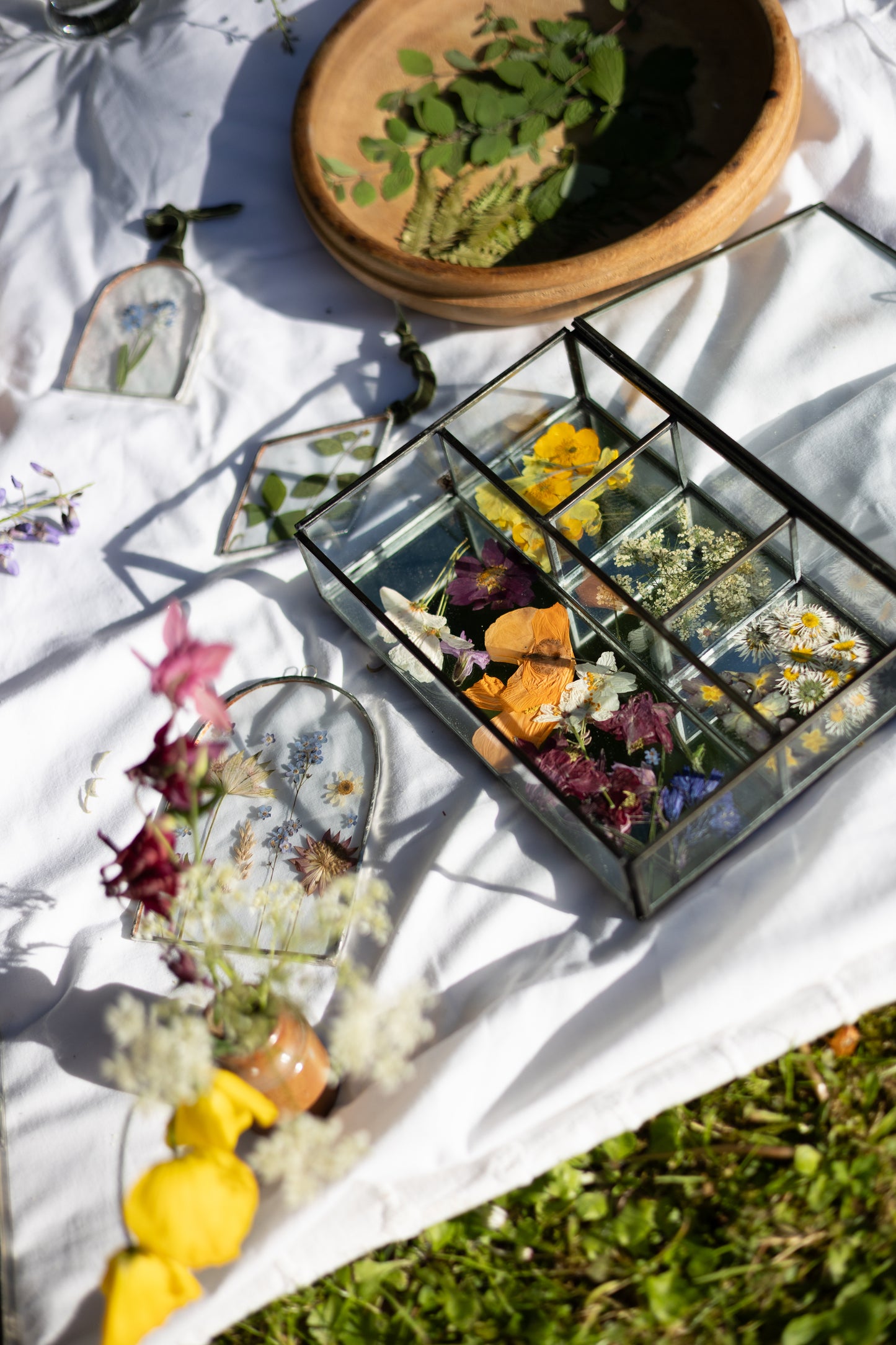 June Flower Framing Stained Glass Workshop at Rebecca Furze Shop - Totnes