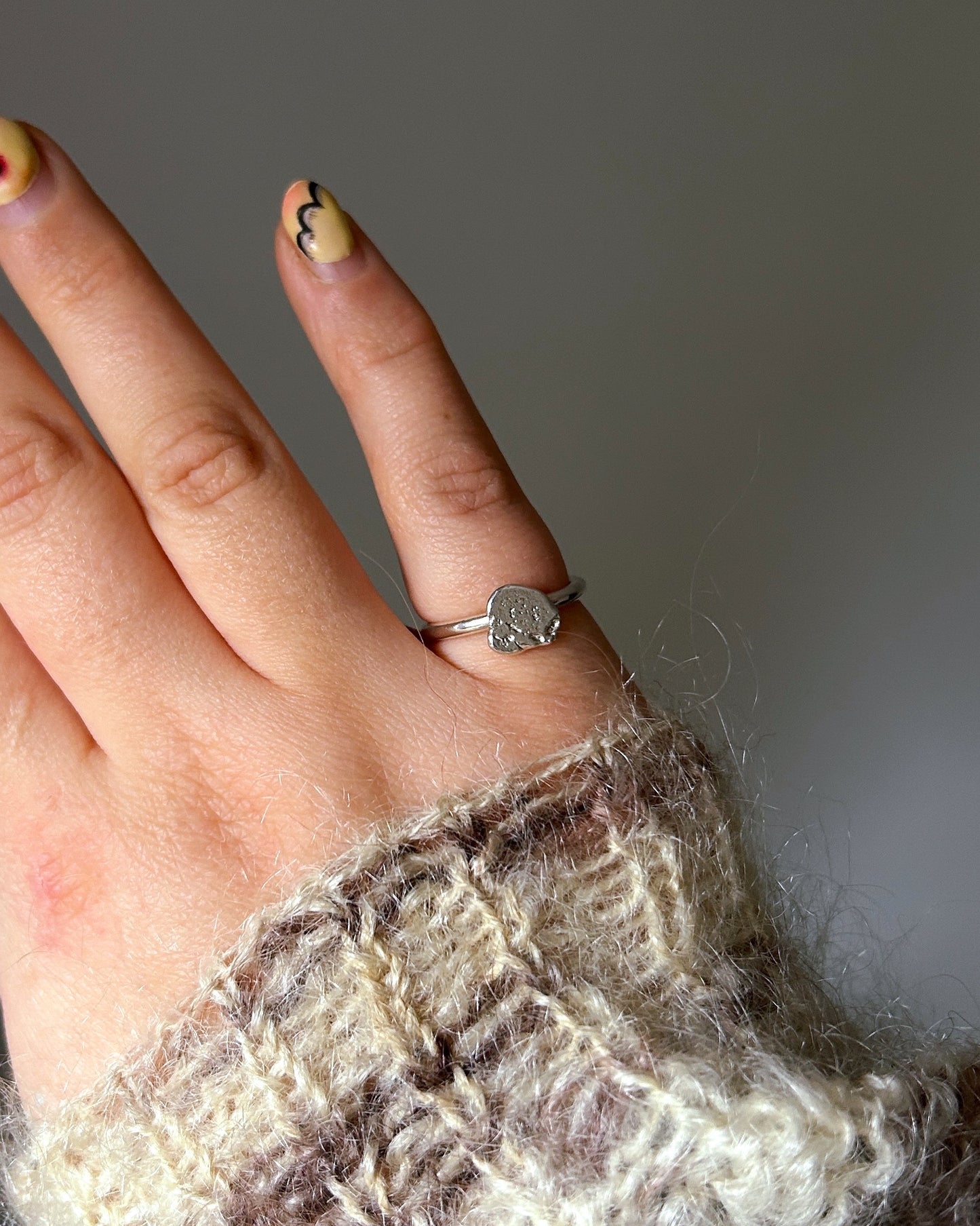 Size K 1/2 Sterling Silver Molten Pinky Ring